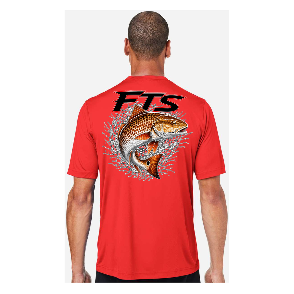 FTS Net Red – Men's Short Sleeve - Marina Red - Back