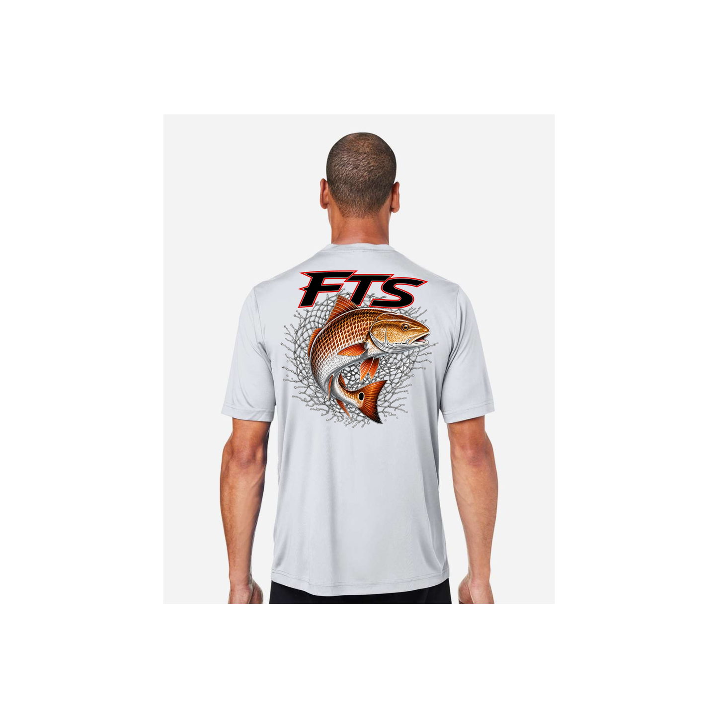 FTS Net Red – Men's Short Sleeve in Platinum - back view