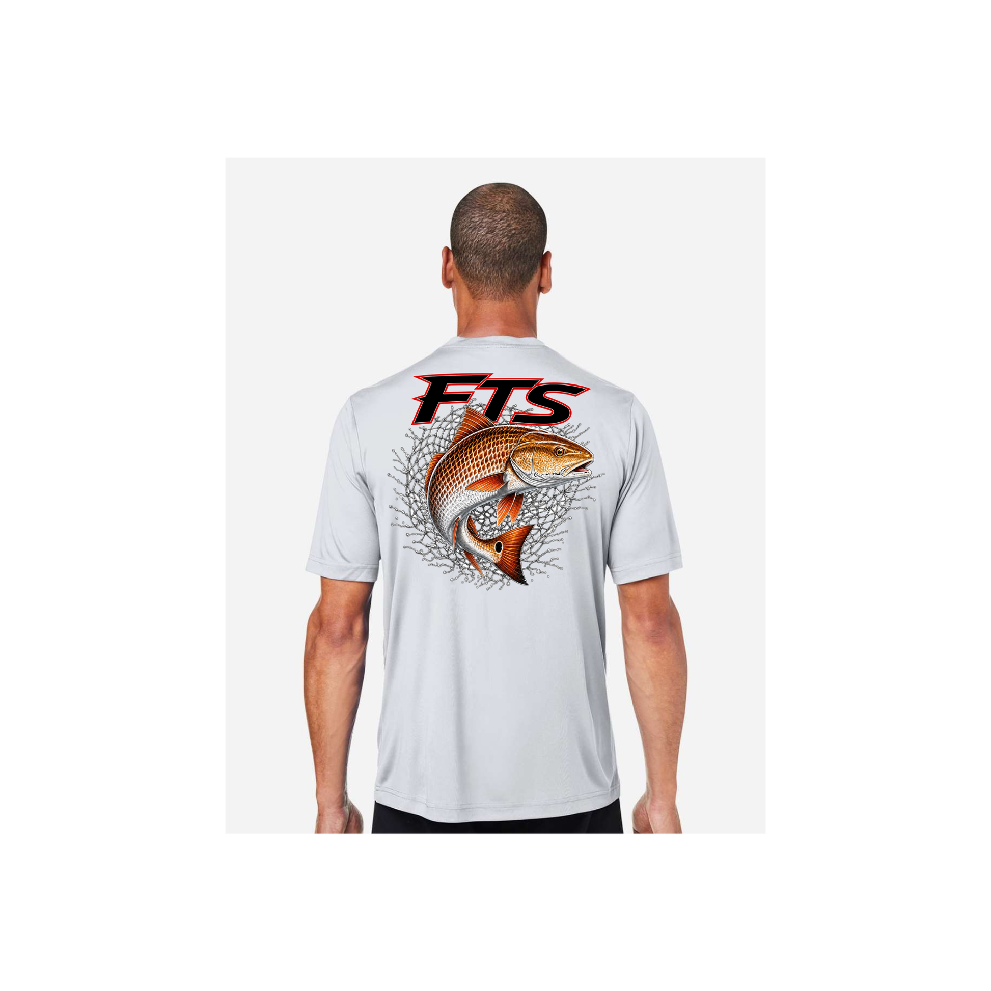 FTS Net Red – Men's Short Sleeve in Platinum - back view