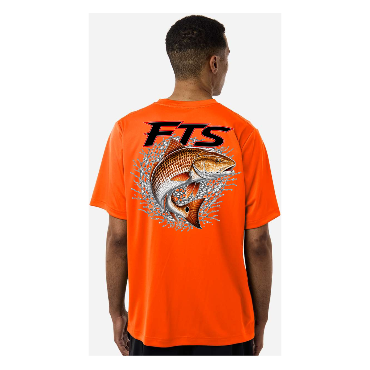 FTS Net Red – Men's Short Sleeve - Safety Orange - Back