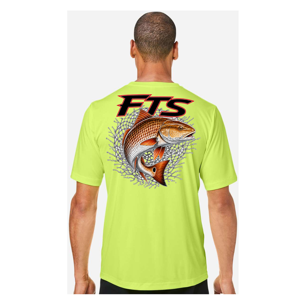 FTS Net Red – Men's Short Sleeve - Safety Yellow - Back