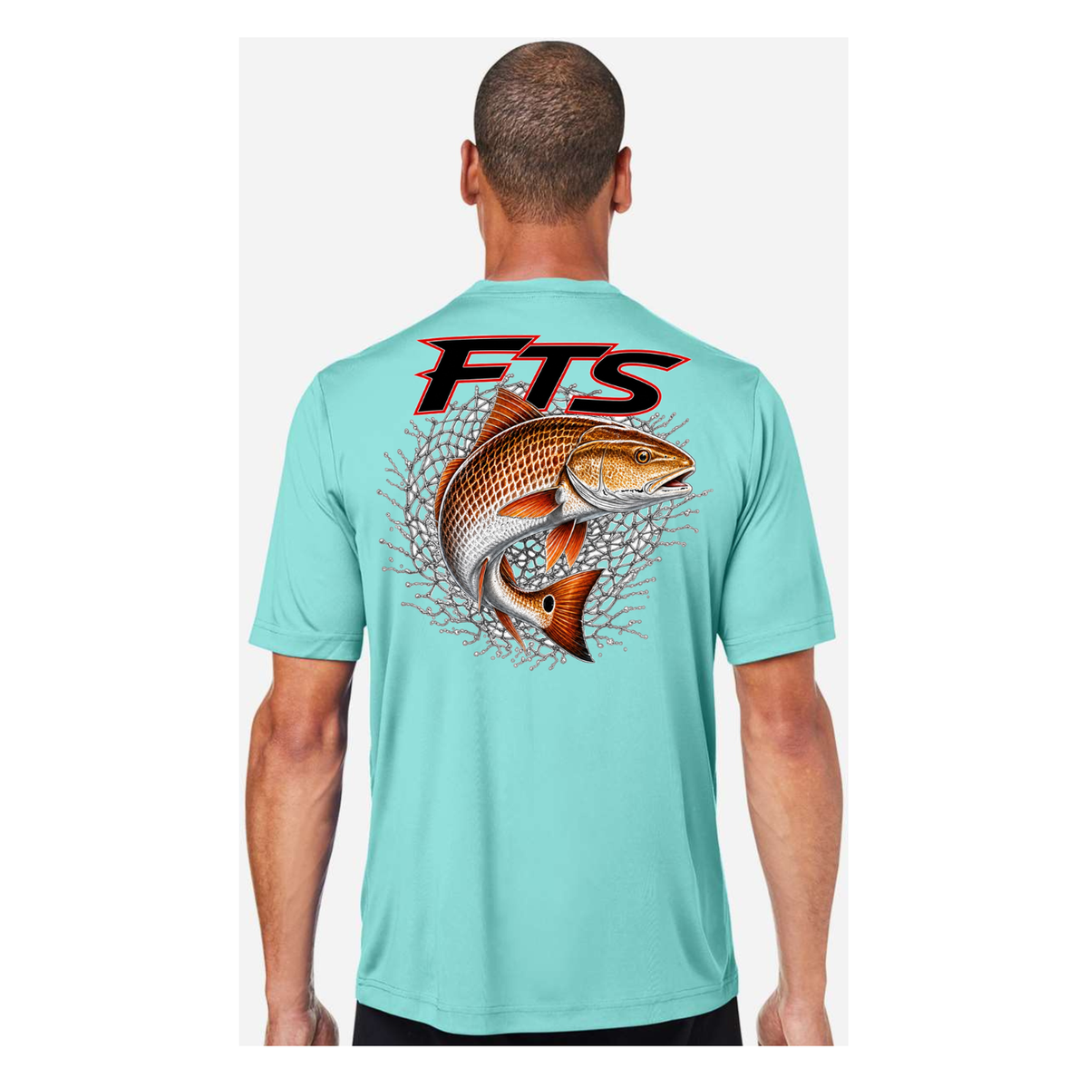 FTS Net Red – Men's Short Sleeve - Sea Glass - Back
