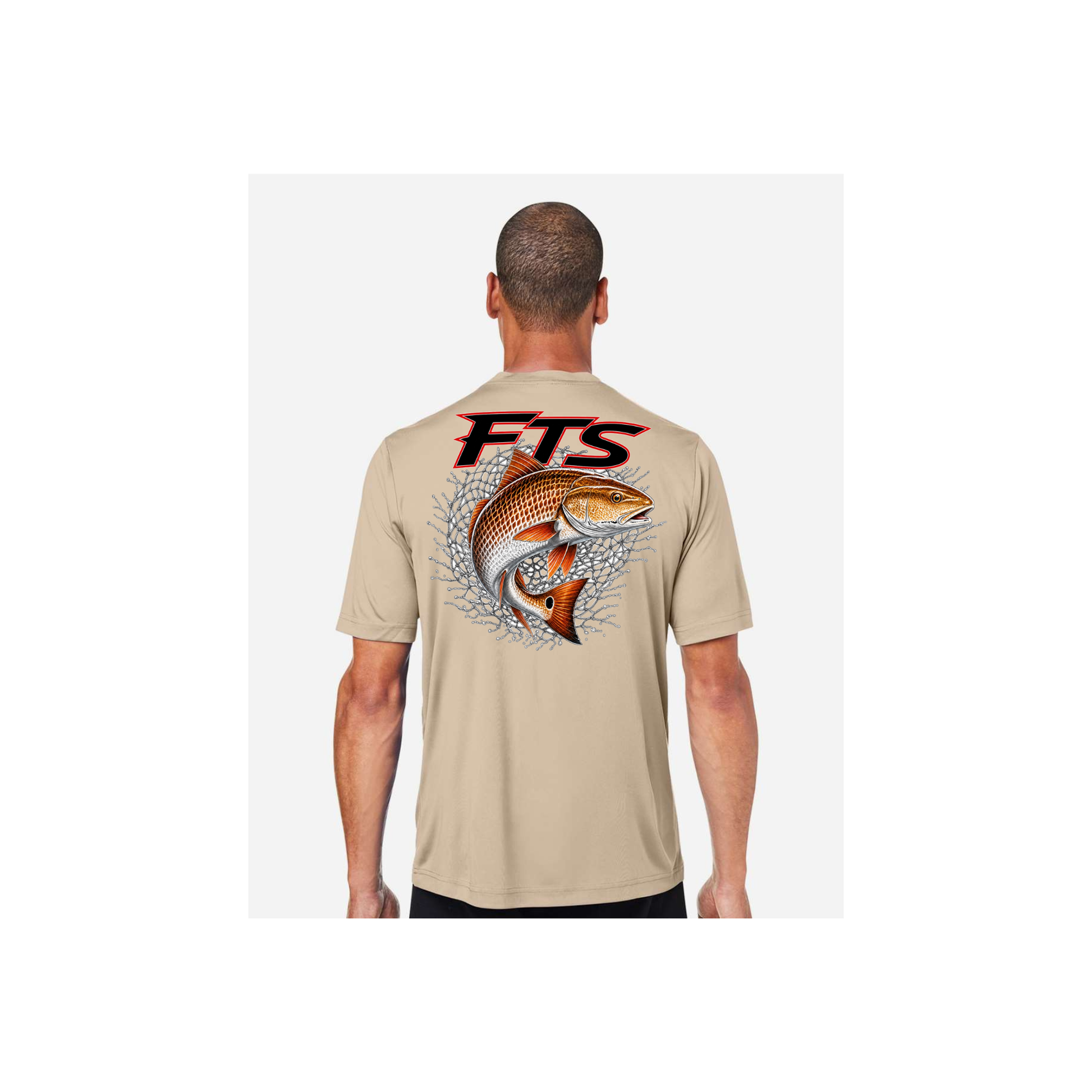FTS Net Red – Men's Short Sleeve in Stone - back view