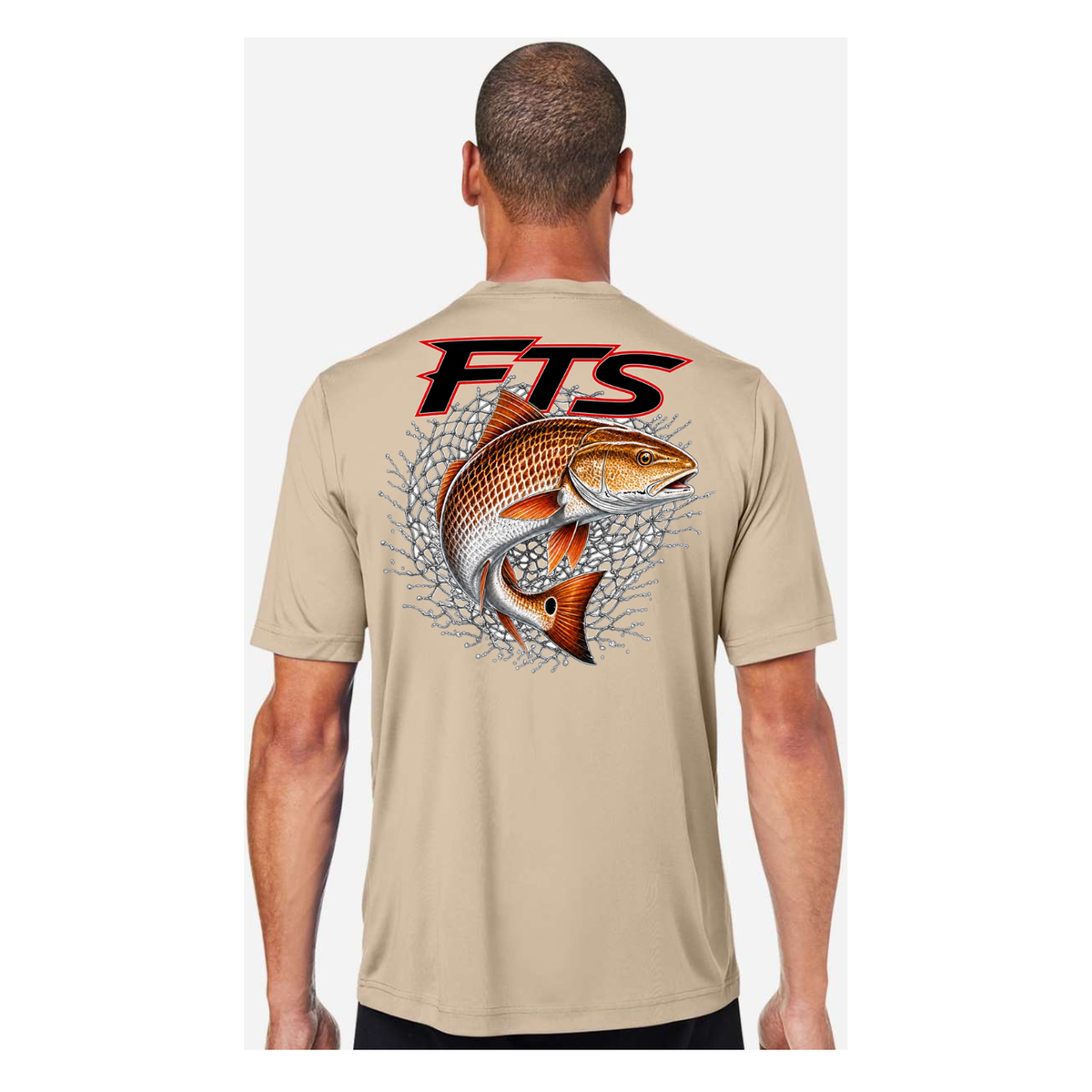 FTS Net Red – Men's Short Sleeve - Stone - Back