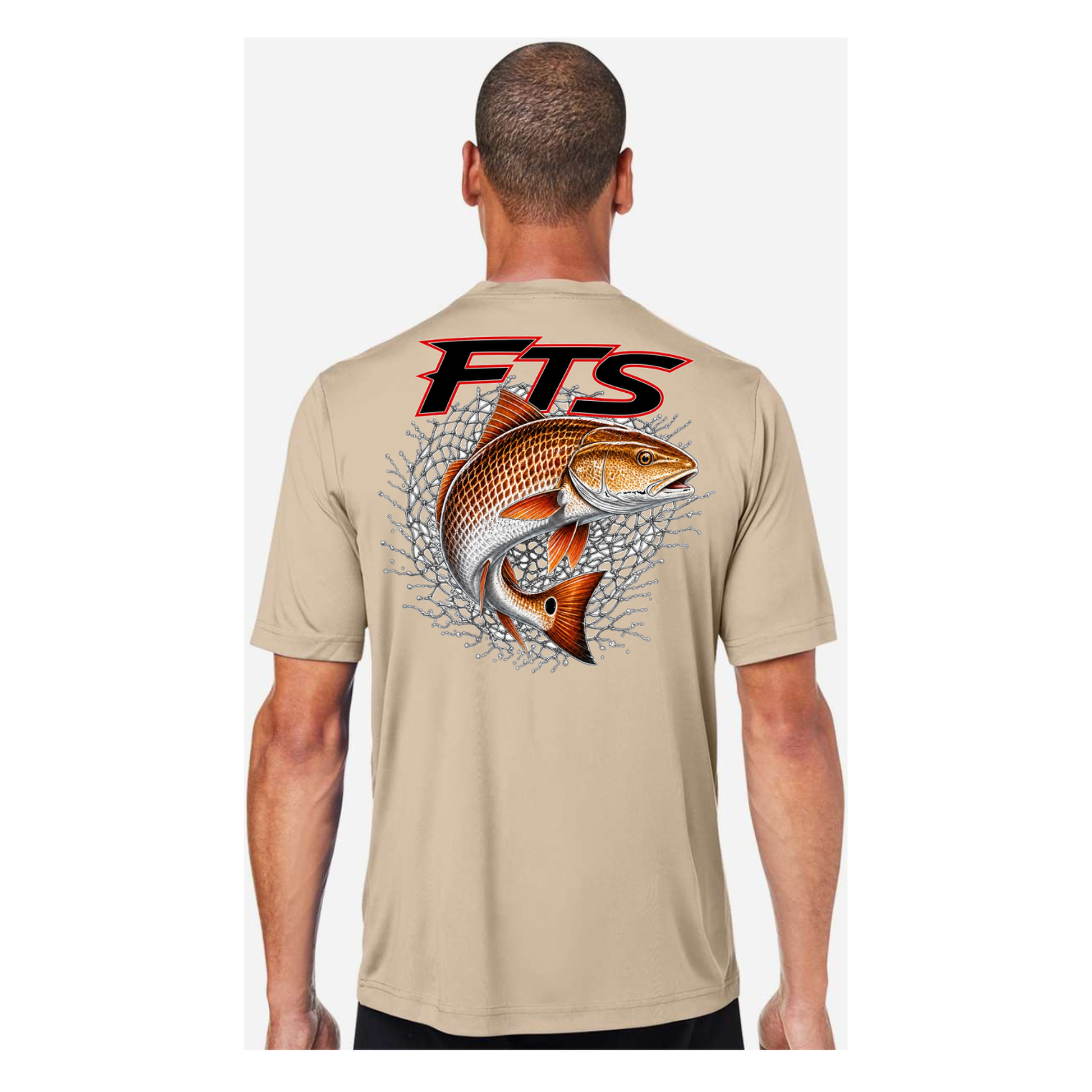 FTS Net Red – Men's Short Sleeve - Stone - Back