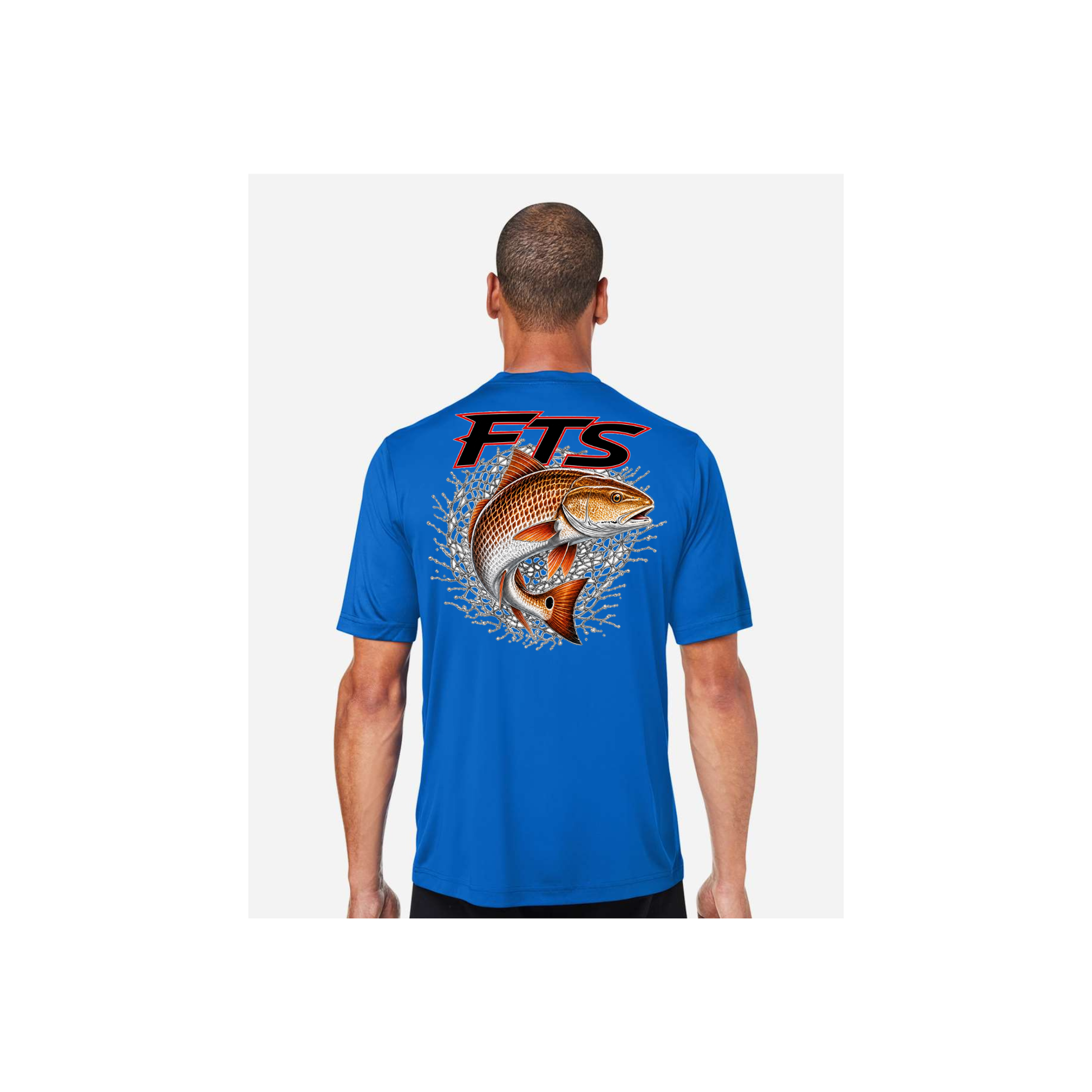 FTS Net Red – Men's Short Sleeve in True Royal - back view