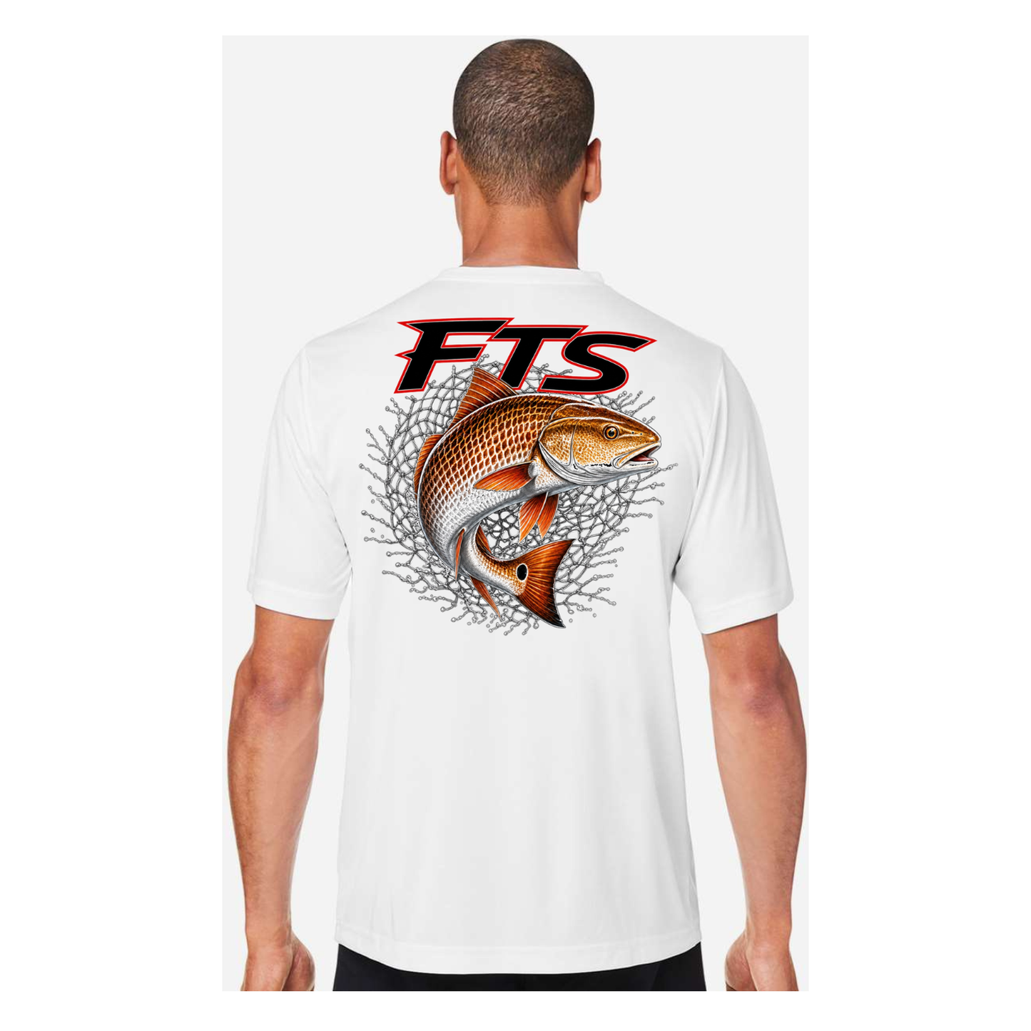 FTS Net Red – Men's Short Sleeve - White - Back