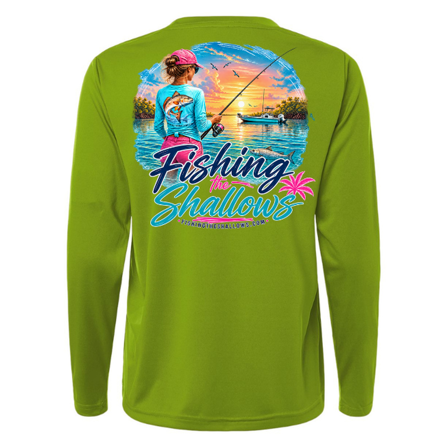 FTS New Girl – Women's Long Sleeve - Acid Green - Back