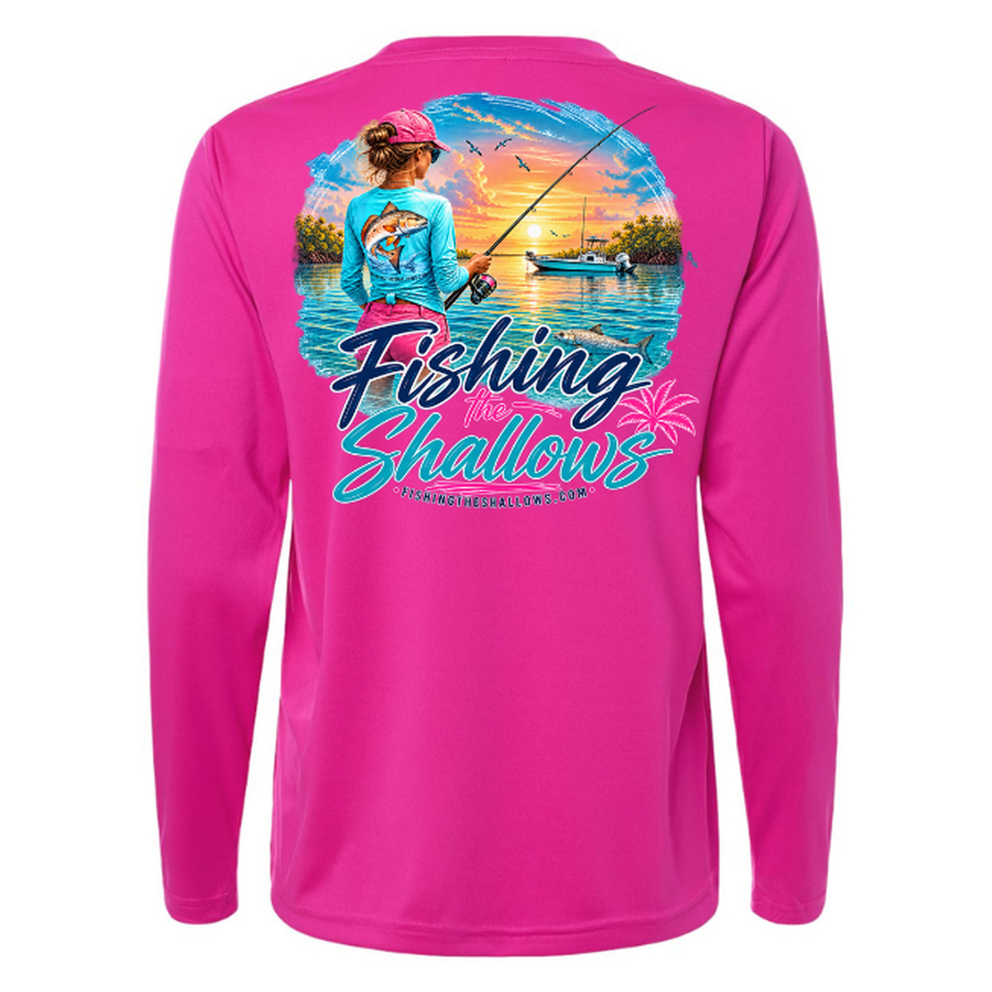 FTS New Girl – Women's Long Sleeve - Bright Magenta - Back