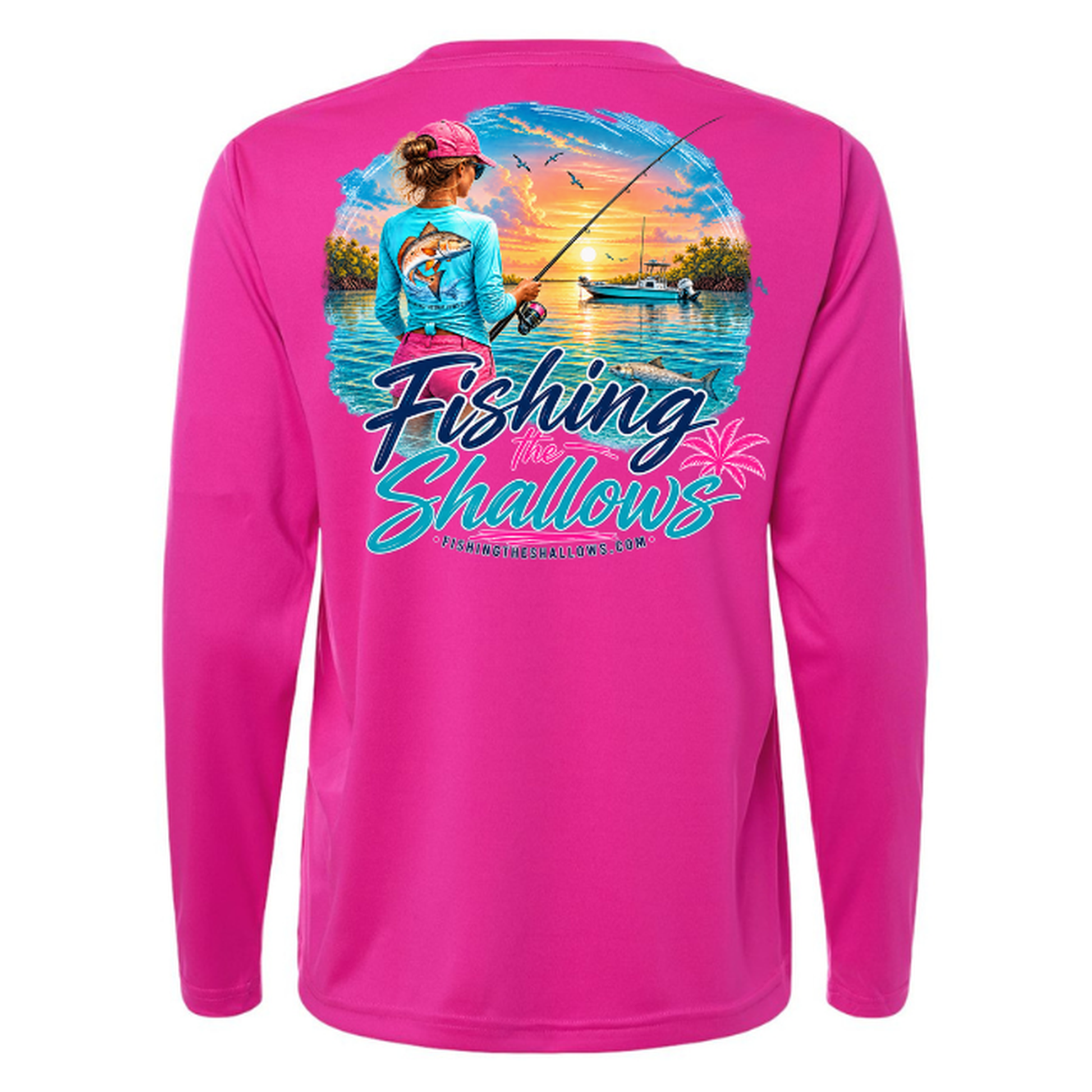 FTS New Girl – Women's Long Sleeve - Bright Magenta - Back
