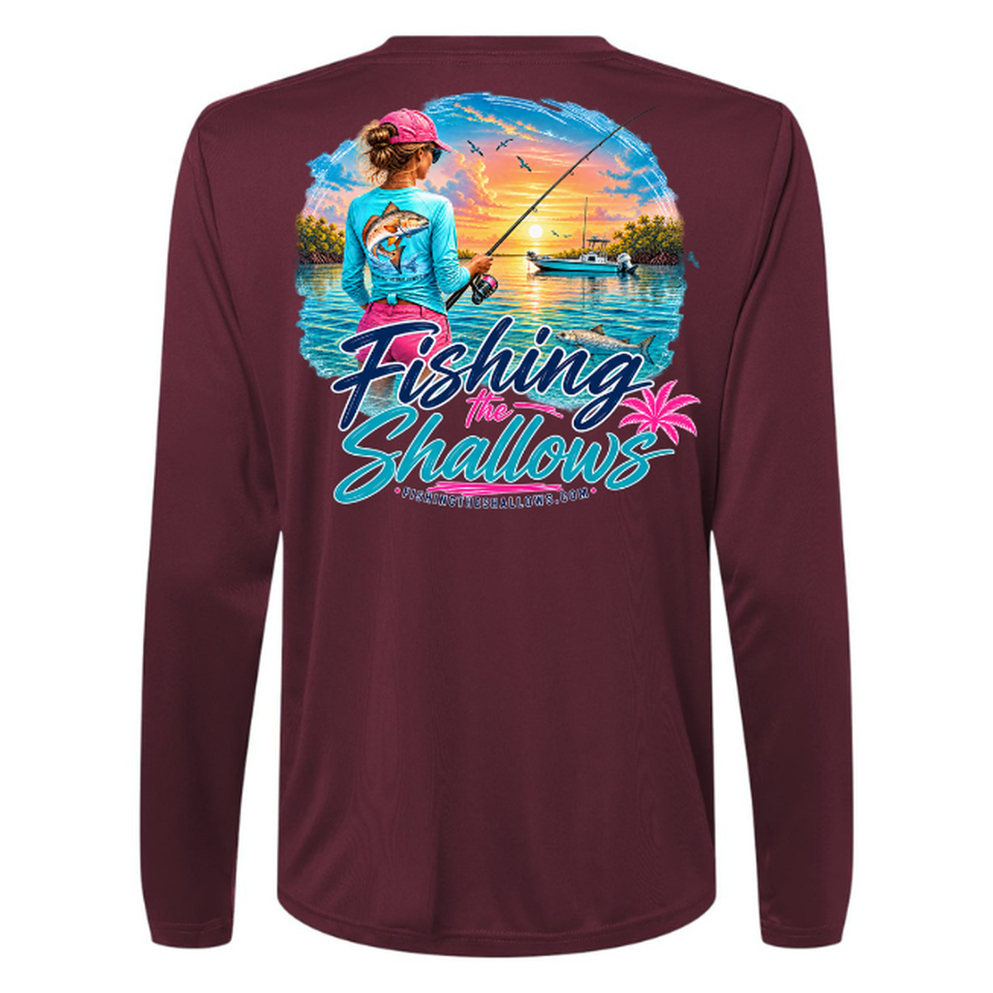 FTS New Girl – Women's Long Sleeve - Burgundy - Back