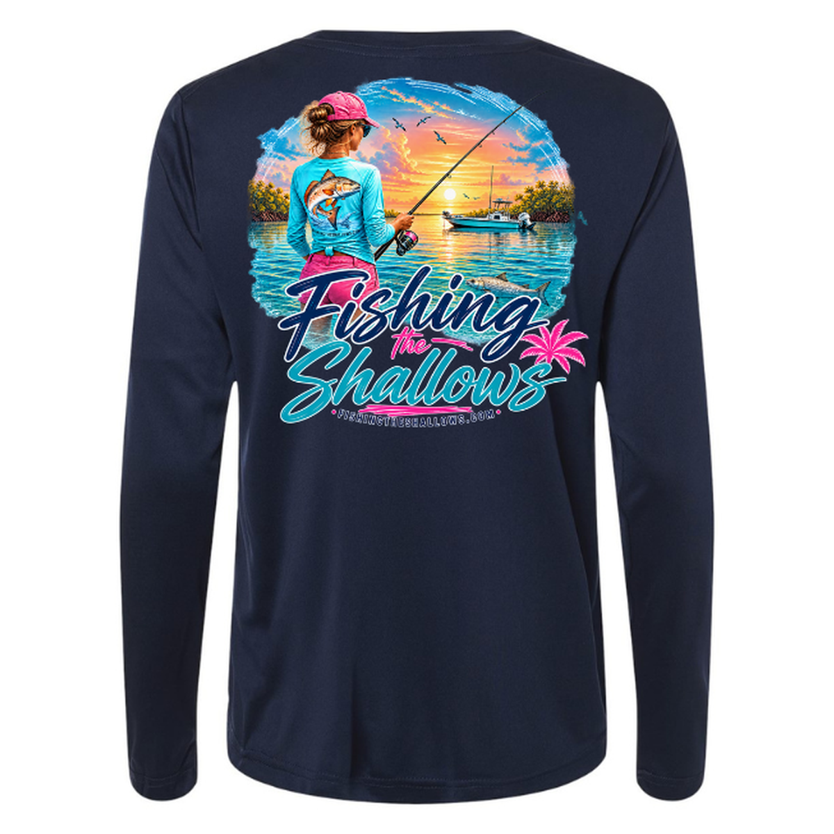 FTS New Girl – Women's Long Sleeve - Classic Navy - Back