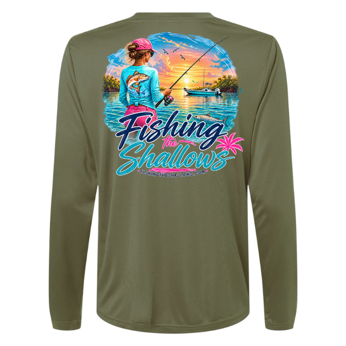 FTS New Girl – Women's Long Sleeve - Military Green - Back