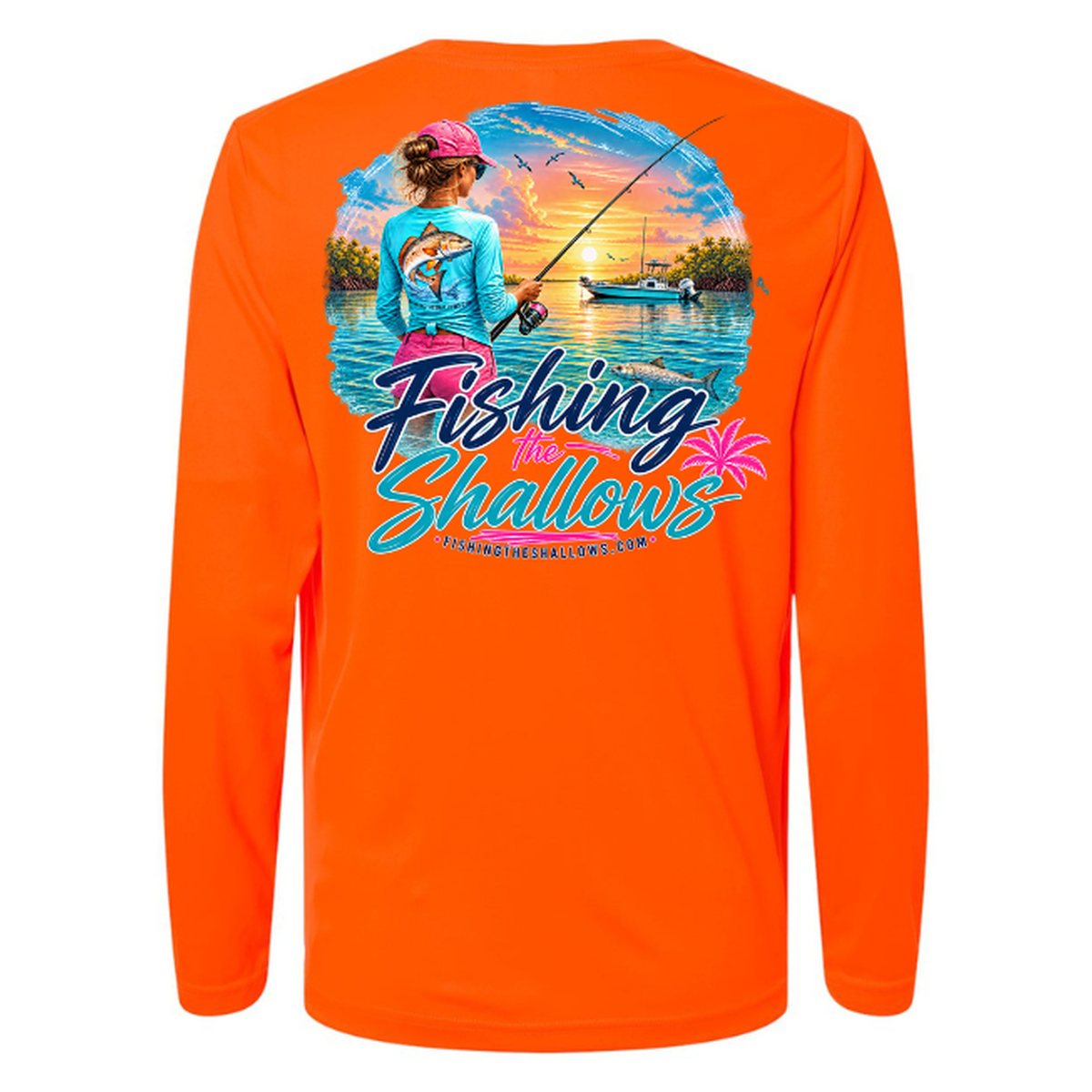 FTS New Girl – Women's Long Sleeve - Safety Orange - Back