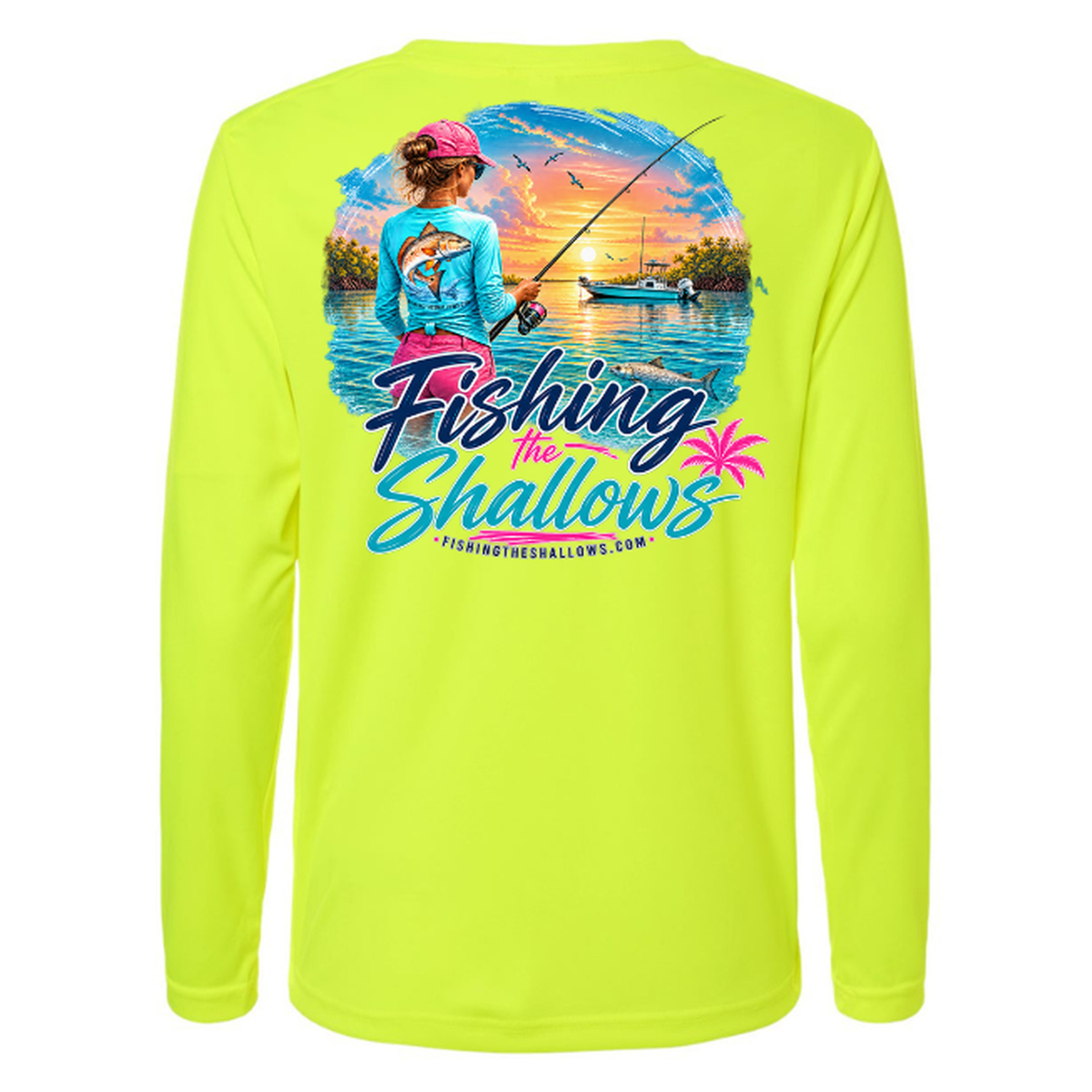 FTS New Girl – Women's Long Sleeve - Safety Yellow - Back