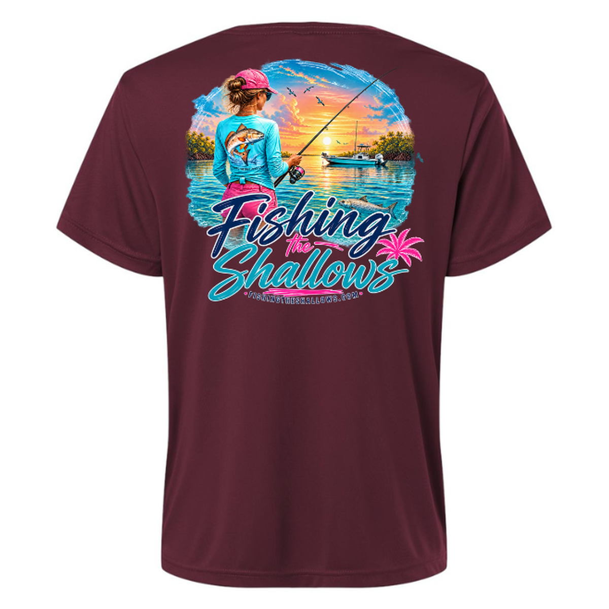 FTS New Girl – Women's Short Sleeve - Burgundy - Back