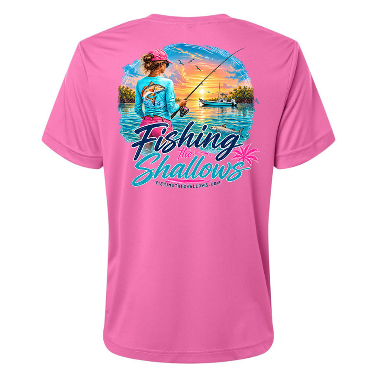 FTS New Girl – Women's Short Sleeve - Charity Pink - Back