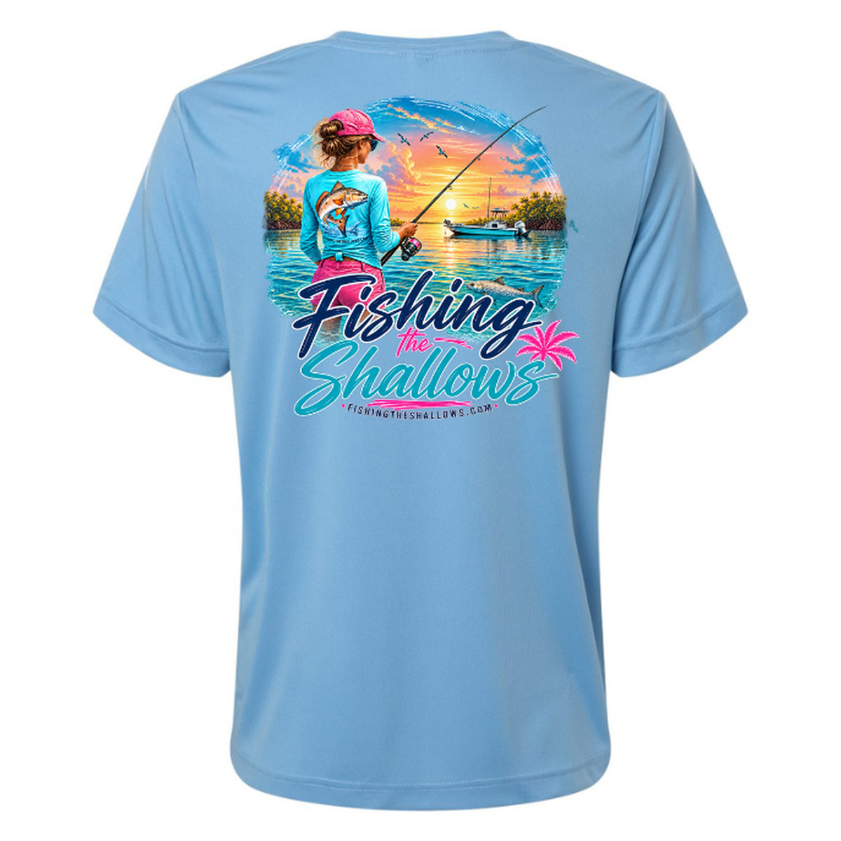 FTS New Girl – Women's Short Sleeve - Columbia Blue - Back