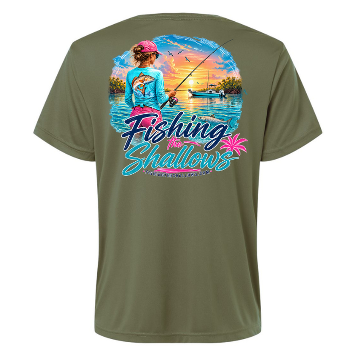 FTS New Girl – Women's Short Sleeve - Military Green - Back