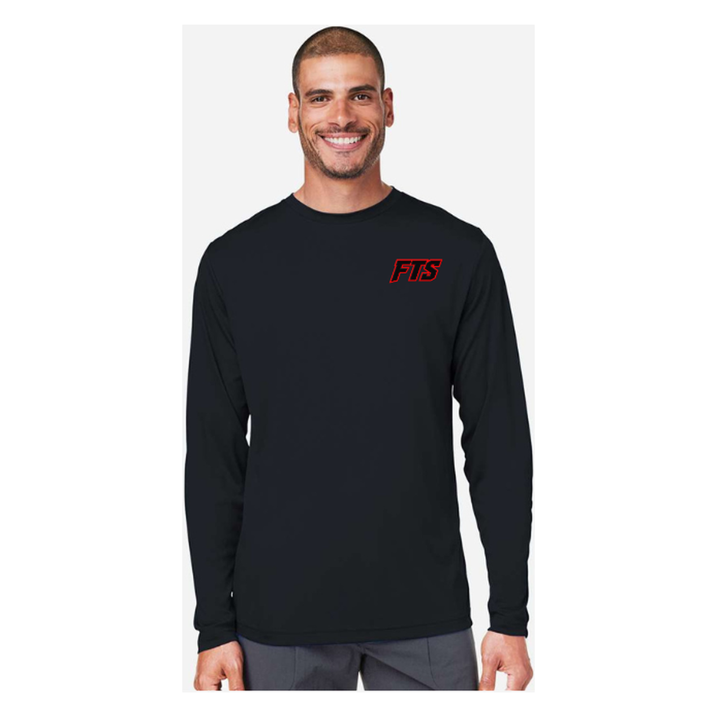 FTS Net Red – Men's Long Sleeve - Black - Front