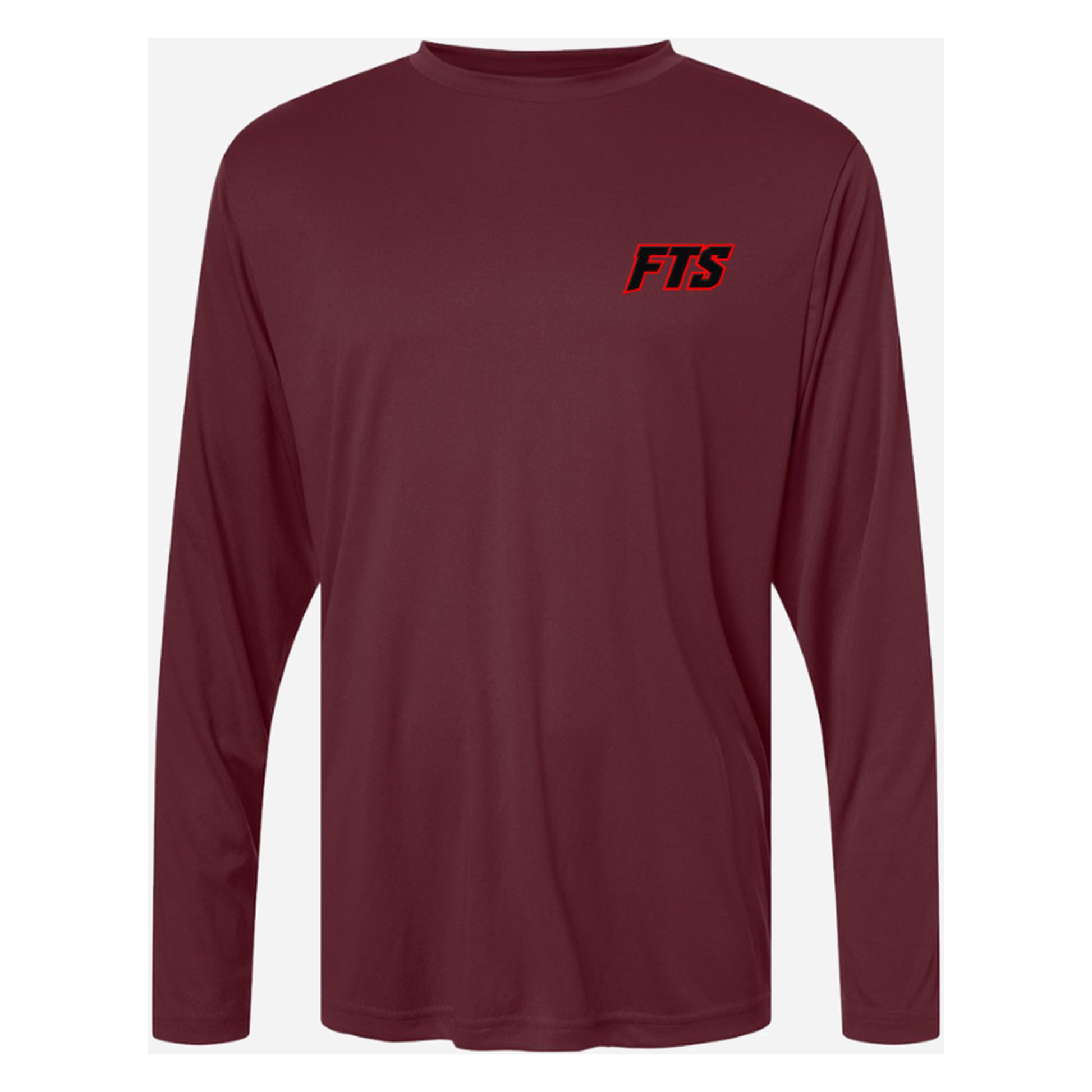 FTS Net Red – Men's Long Sleeve - Burgundy - Front