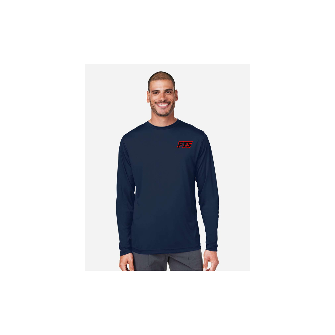 FTS Net Red – Men's Long Sleeve in Classic Navy - front logo view