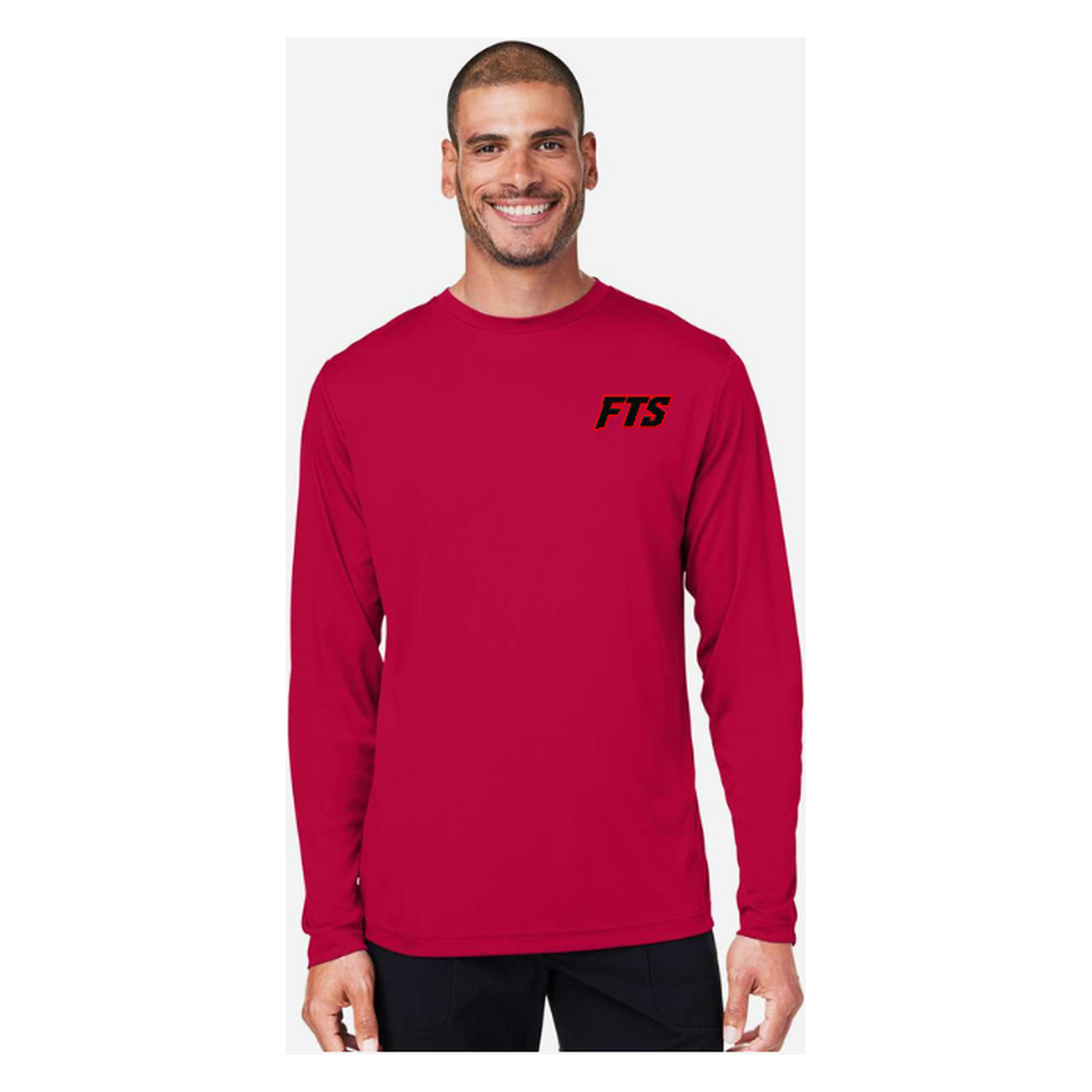 FTS Net Red – Men's Long Sleeve - Classic Red - Front