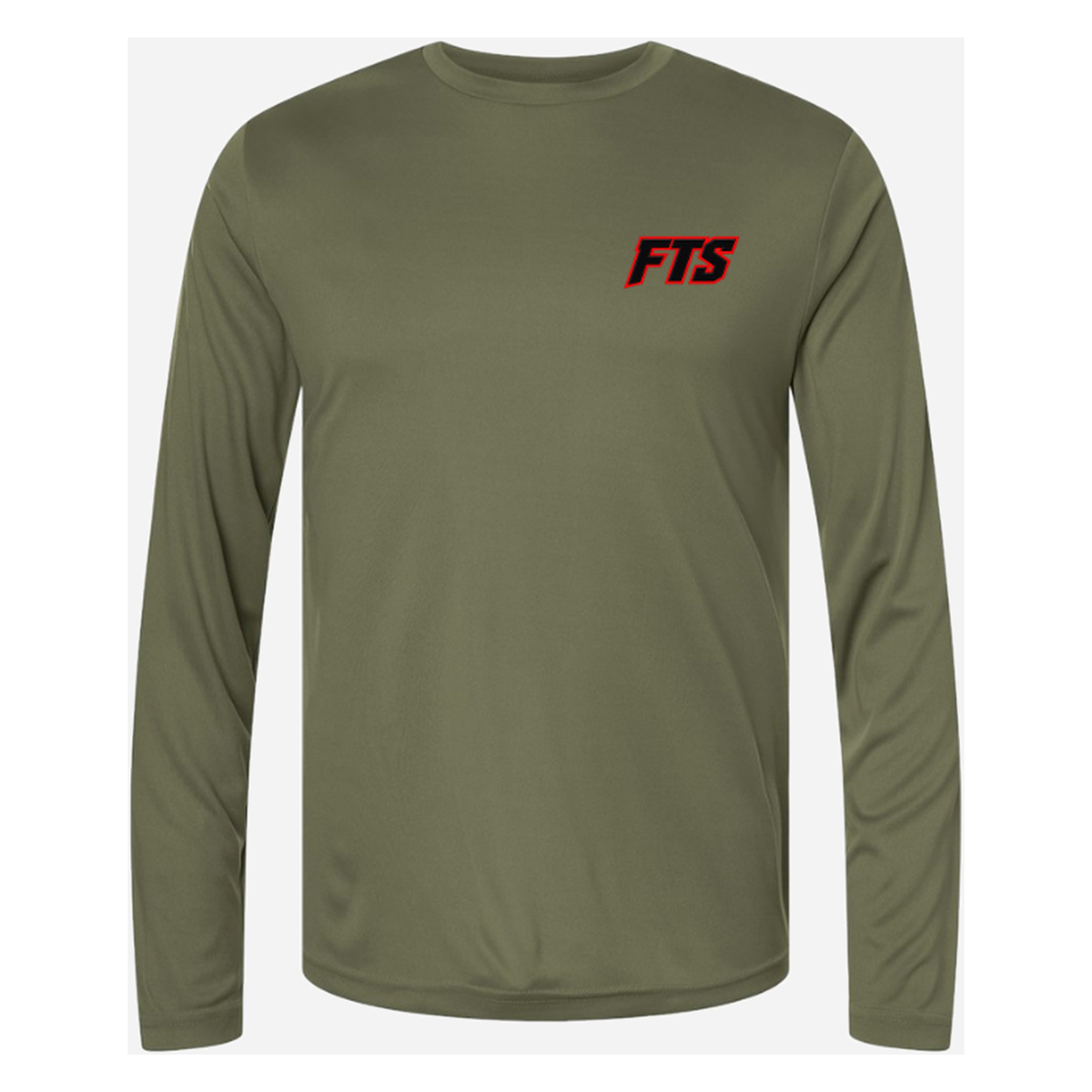 FTS Net Red – Men's Long Sleeve - Military Green - Front