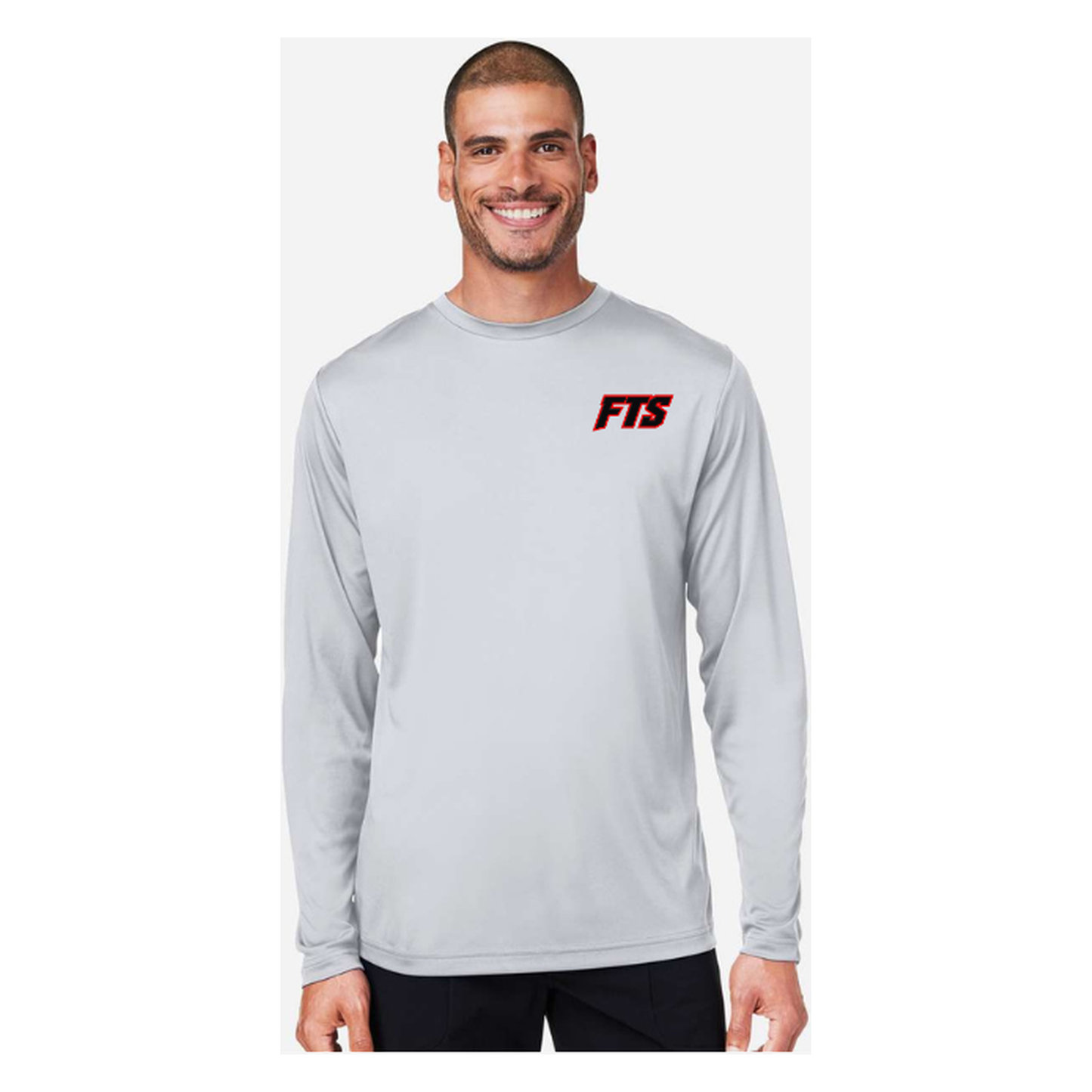 FTS Net Red – Men's Long Sleeve - Platinum - Front