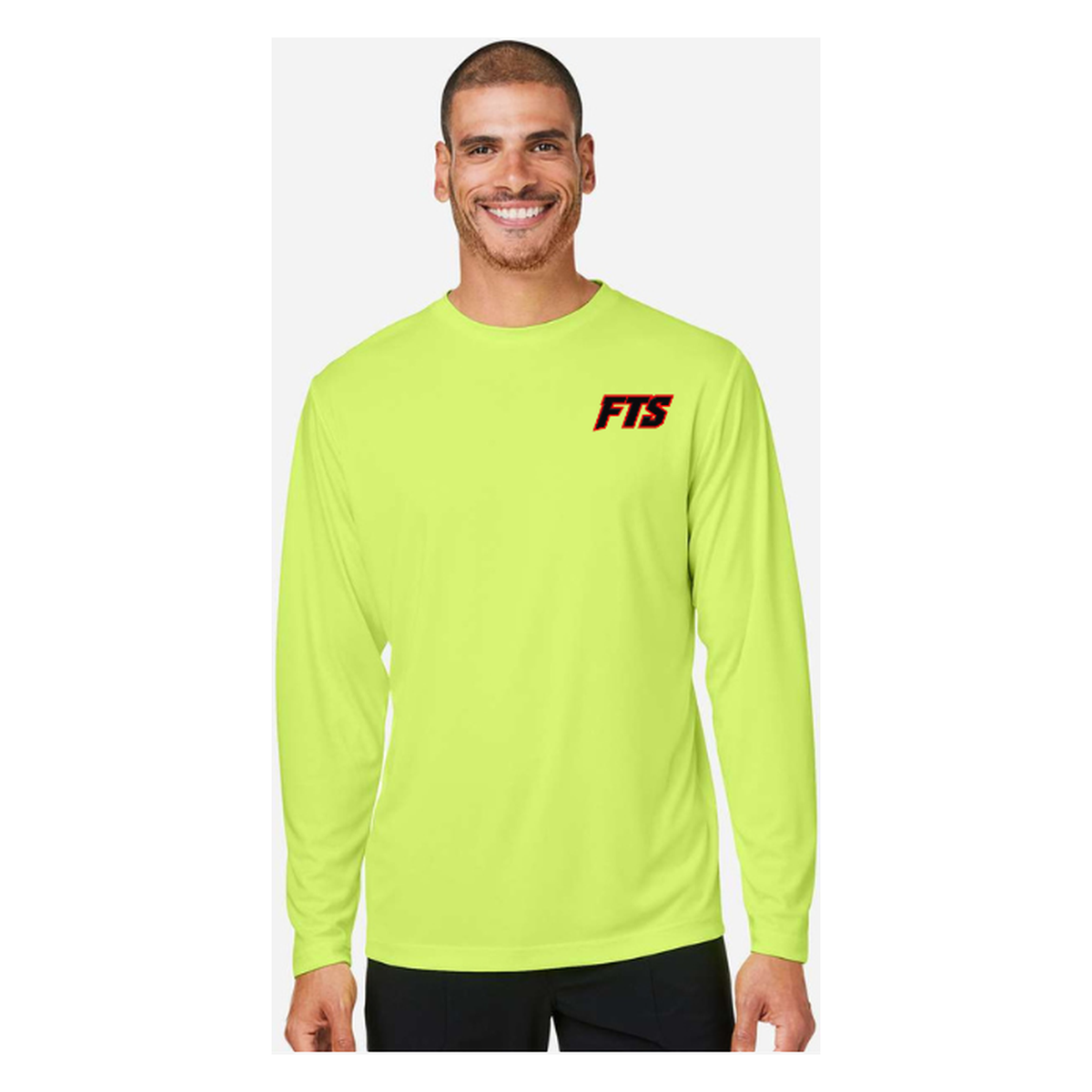 FTS Net Red – Men's Long Sleeve - Safety Yellow - Front