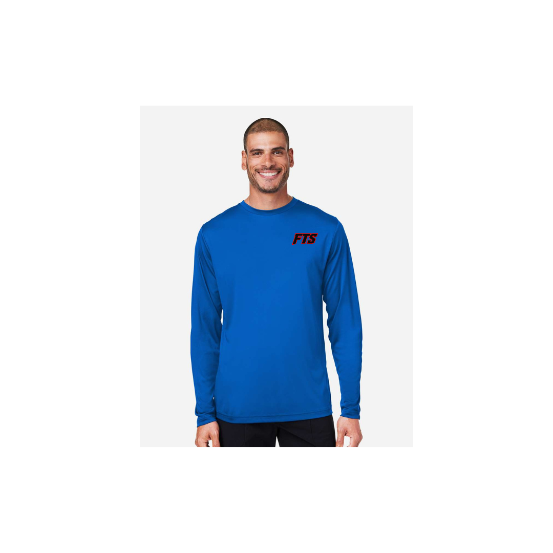 FTS Net Red – Men's Long Sleeve in True Royal - front logo view