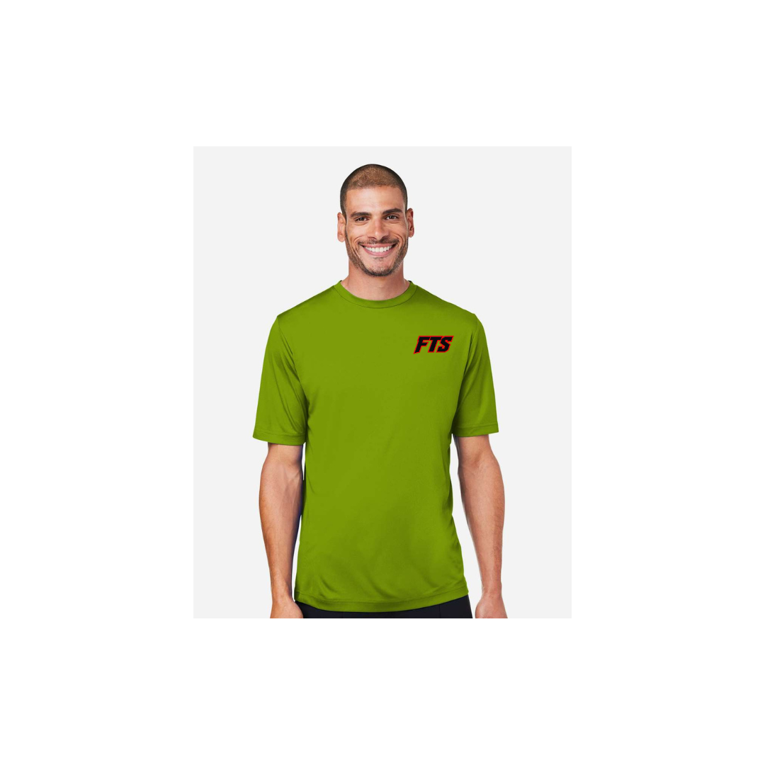 FTS Net Red – Men's Short Sleeve in Acid Green - front logo view