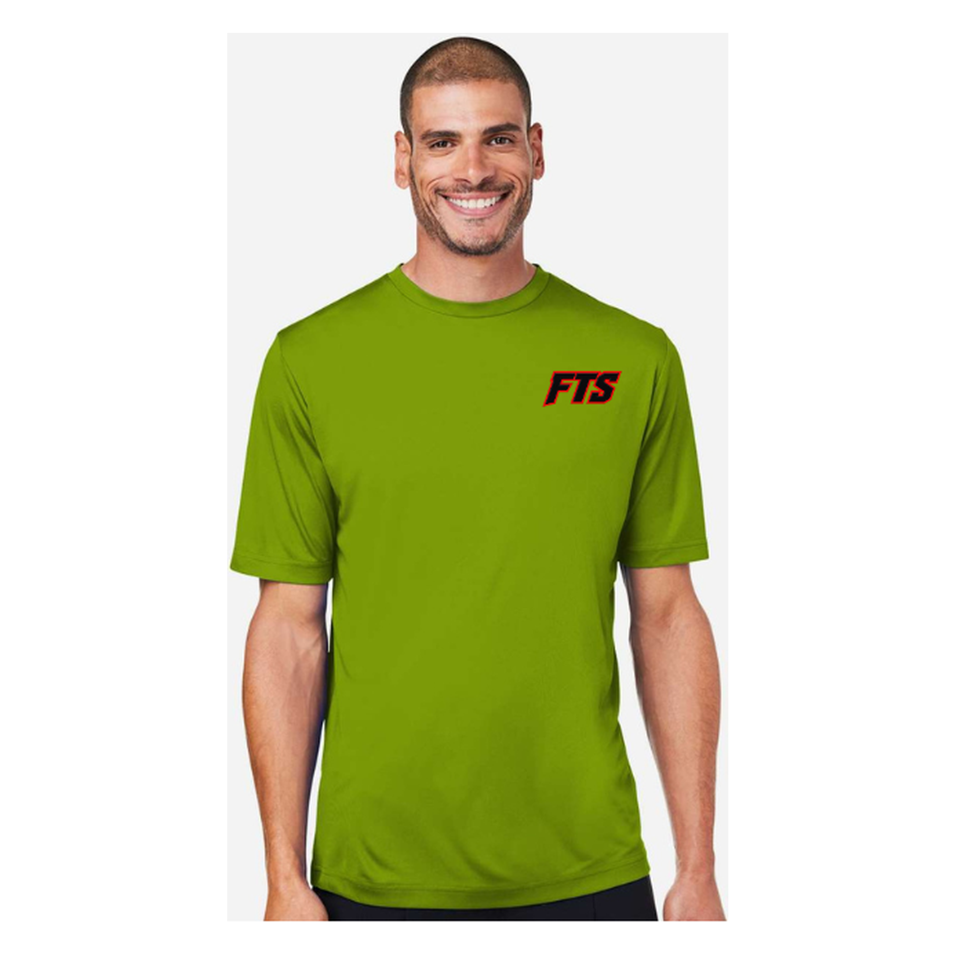 FTS Net Red – Men's Short Sleeve - Acid Green - Front