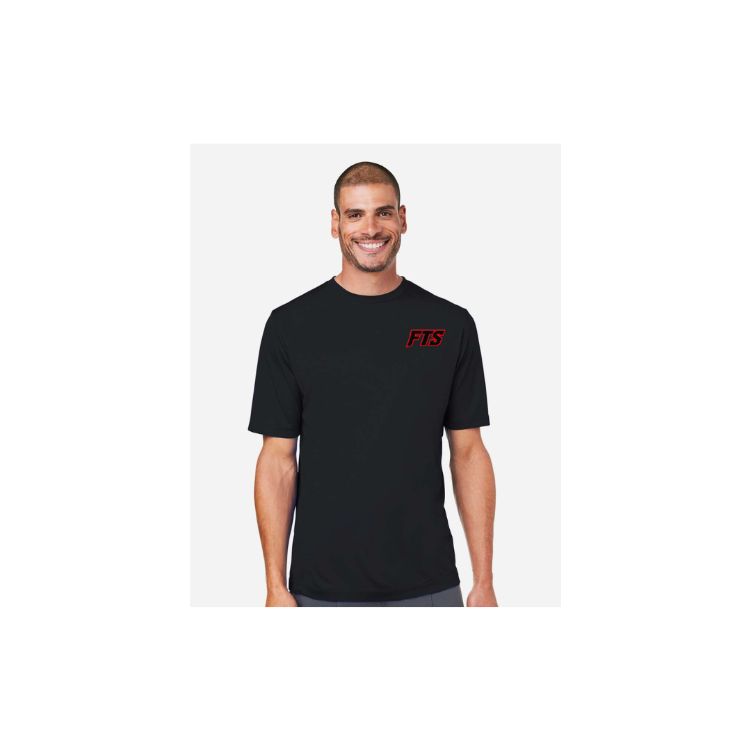 FTS Net Red – Men's Short Sleeve in Black - front logo view