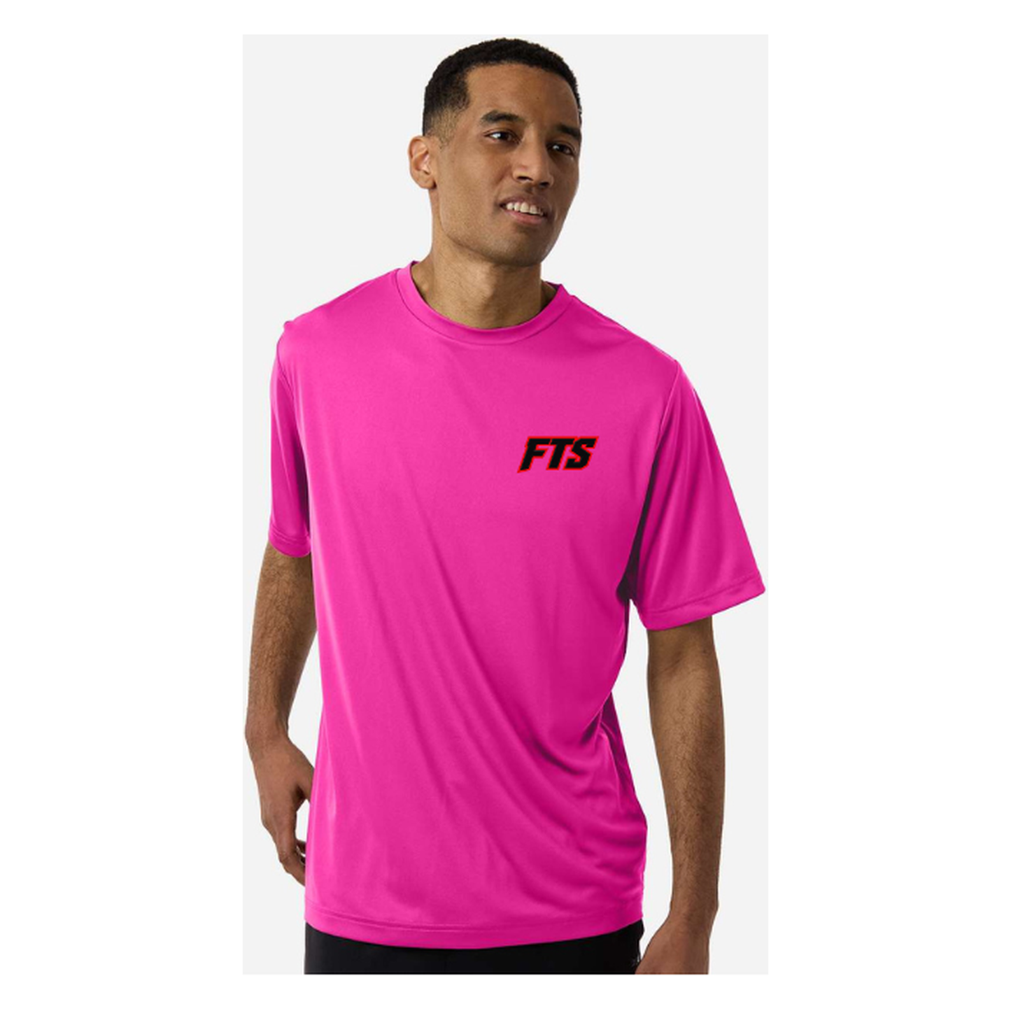FTS Net Red – Men's Short Sleeve - Bright Magenta - Front