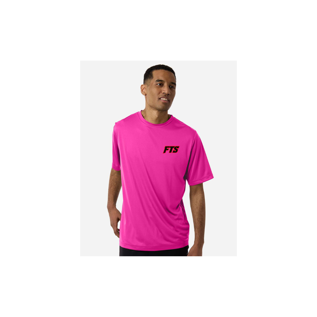 FTS Net Red – Men's Short Sleeve in Bright Magenta - front logo view