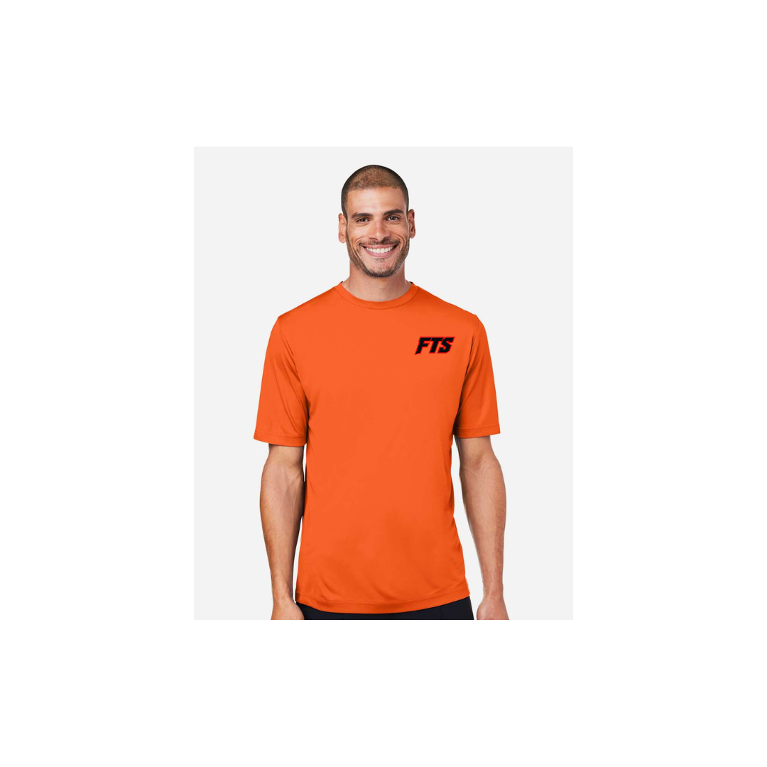 FTS Net Red – Men's Short Sleeve in Campus Orange - front logo view