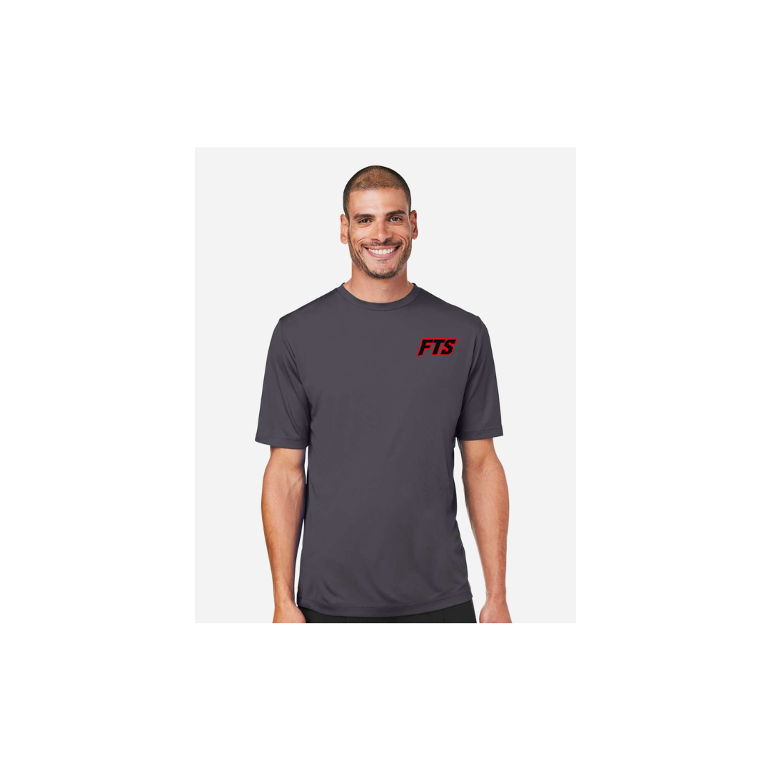 FTS Net Red – Men's Short Sleeve in Carbon - front logo view