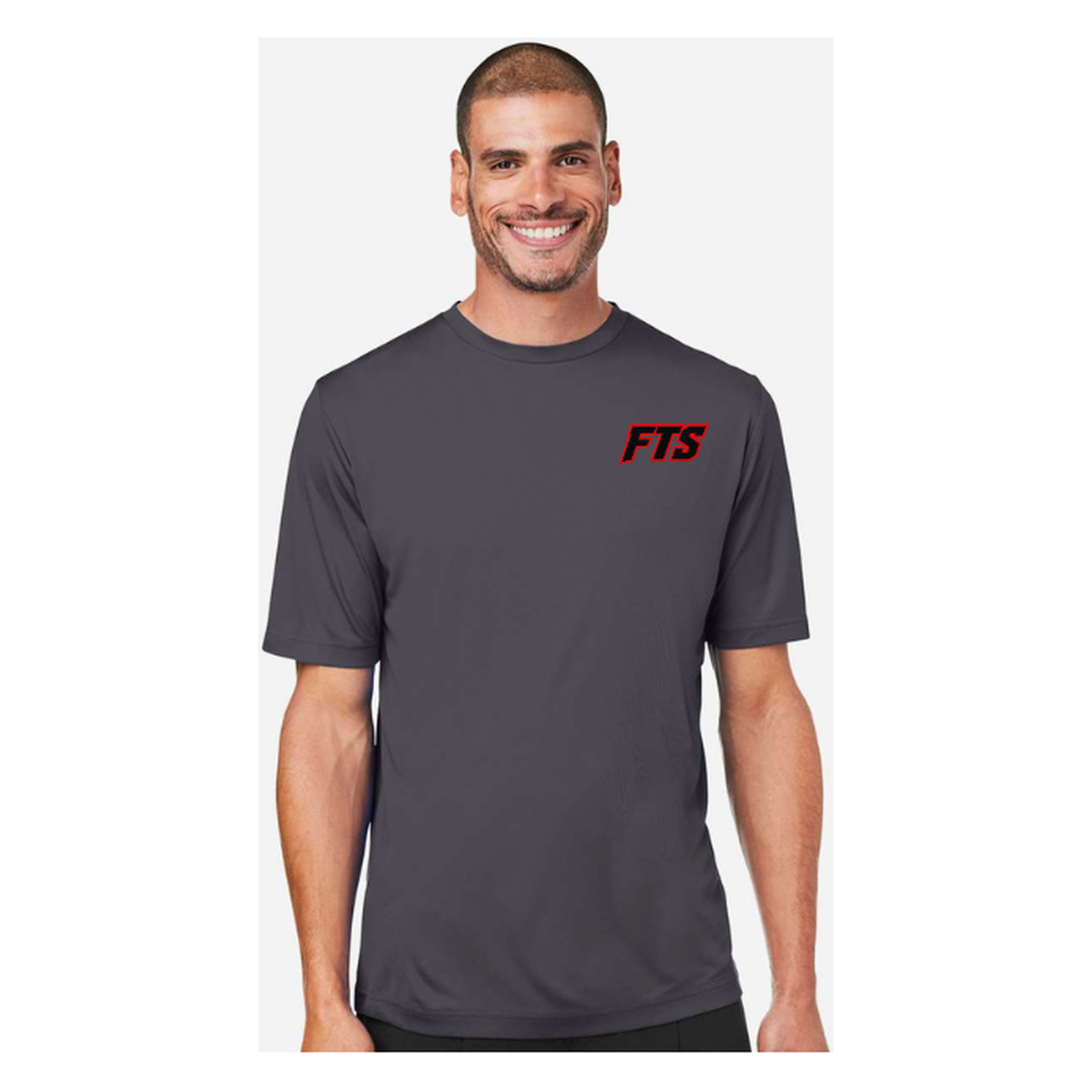 FTS Net Red – Men's Short Sleeve - Carbon - Front