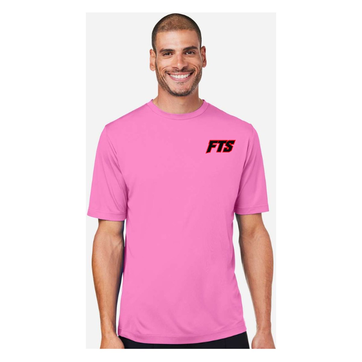 FTS Net Red – Men's Short Sleeve - Charity Pink - Front