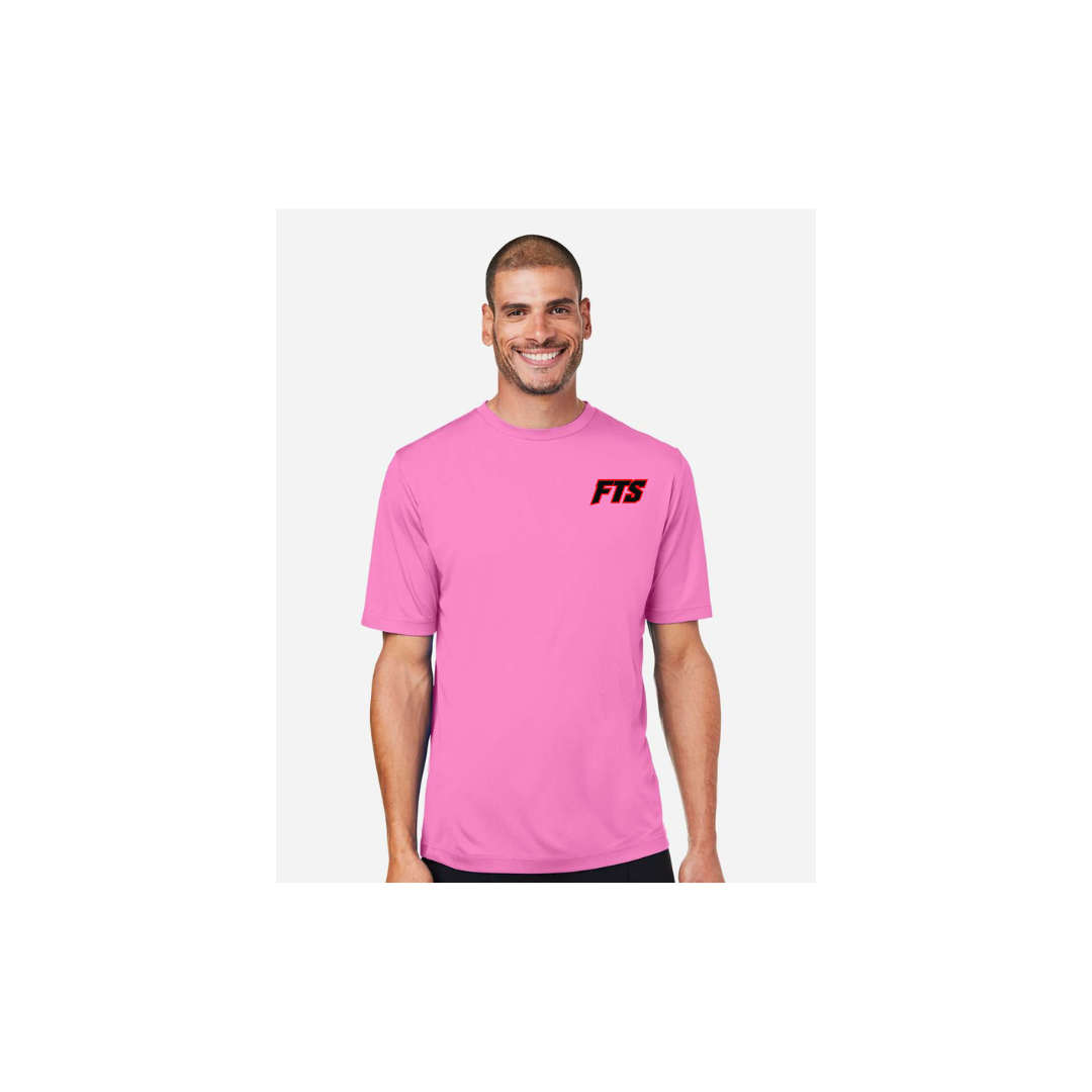 FTS Net Red – Men's Short Sleeve in Charity Pink - front logo view
