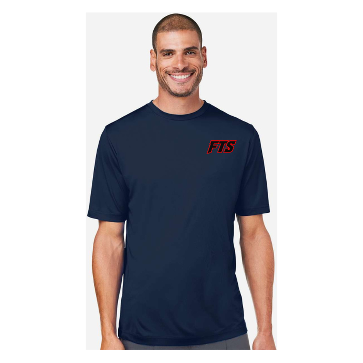 FTS Net Red – Men's Short Sleeve - Classic Navy - Front