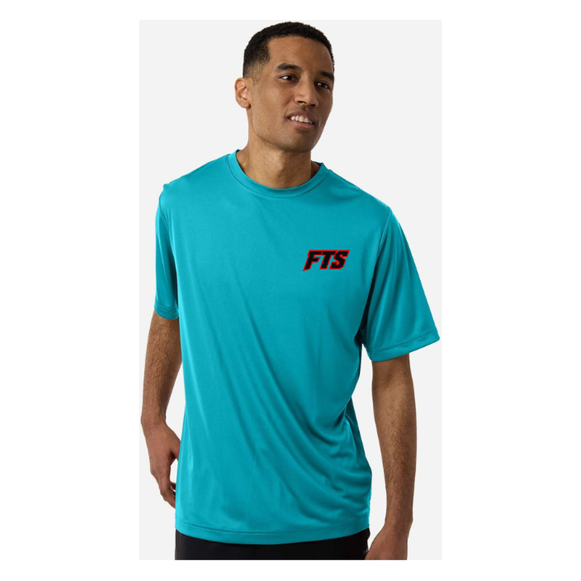 FTS Net Red – Men's Short Sleeve - Clear Teal - Front