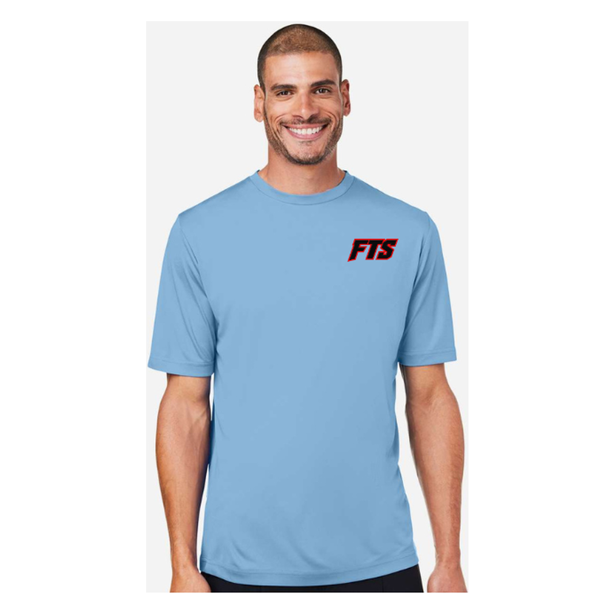 FTS Net Red – Men's Short Sleeve - Columbia Blue - Front