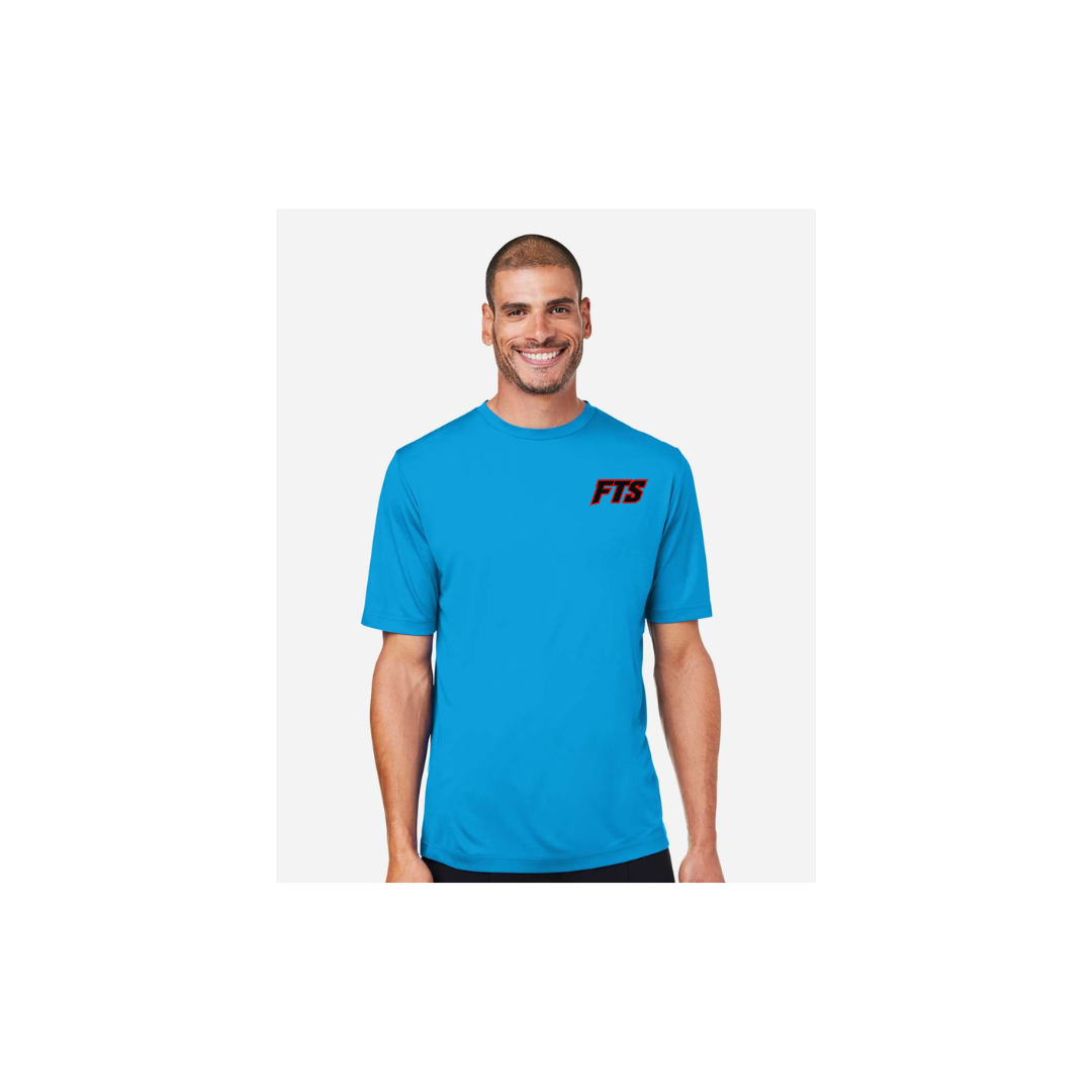 FTS Net Red – Men's Short Sleeve in Electric Blue - front logo view