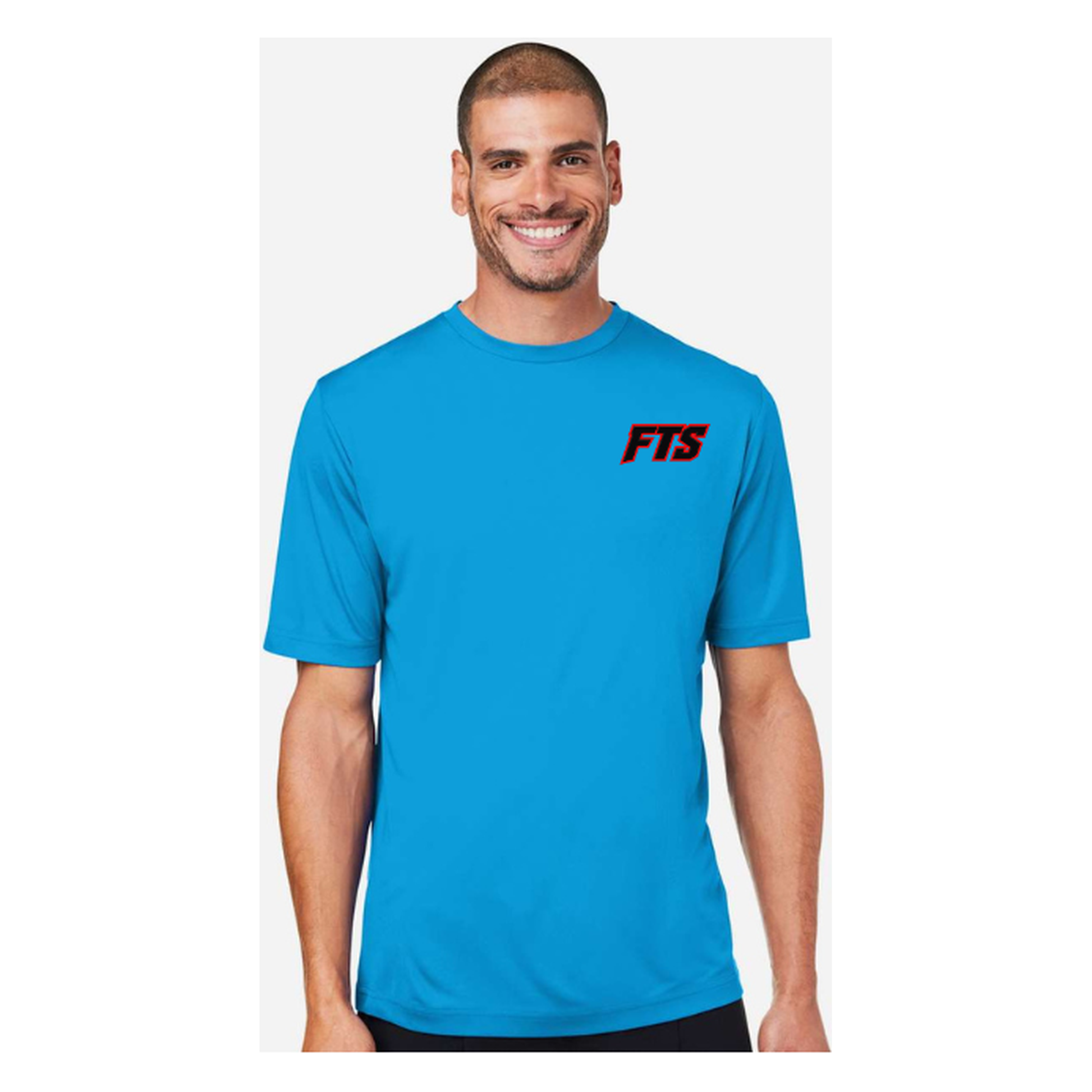 FTS Net Red – Men's Short Sleeve - Electric Blue - Front