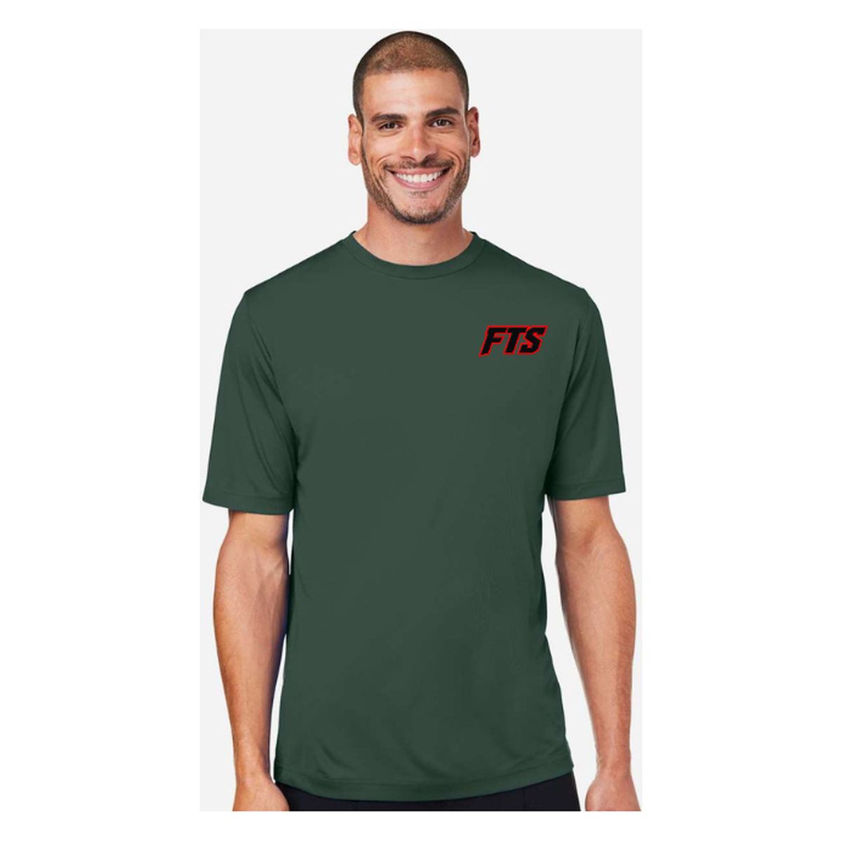 FTS Net Red – Men's Short Sleeve - Forest - Front