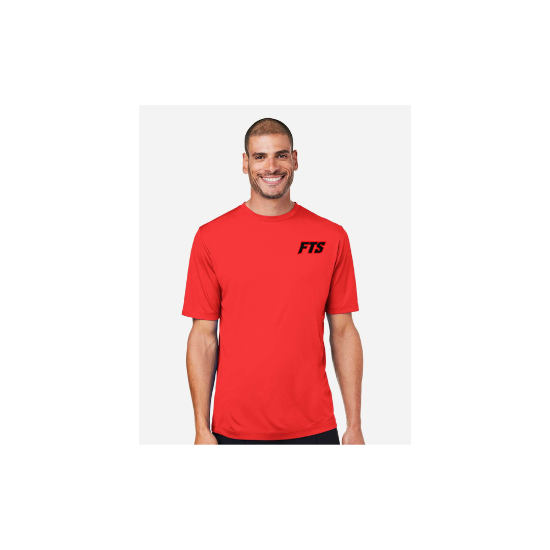 FTS Net Red – Men's Short Sleeve in Marina Red - front logo view