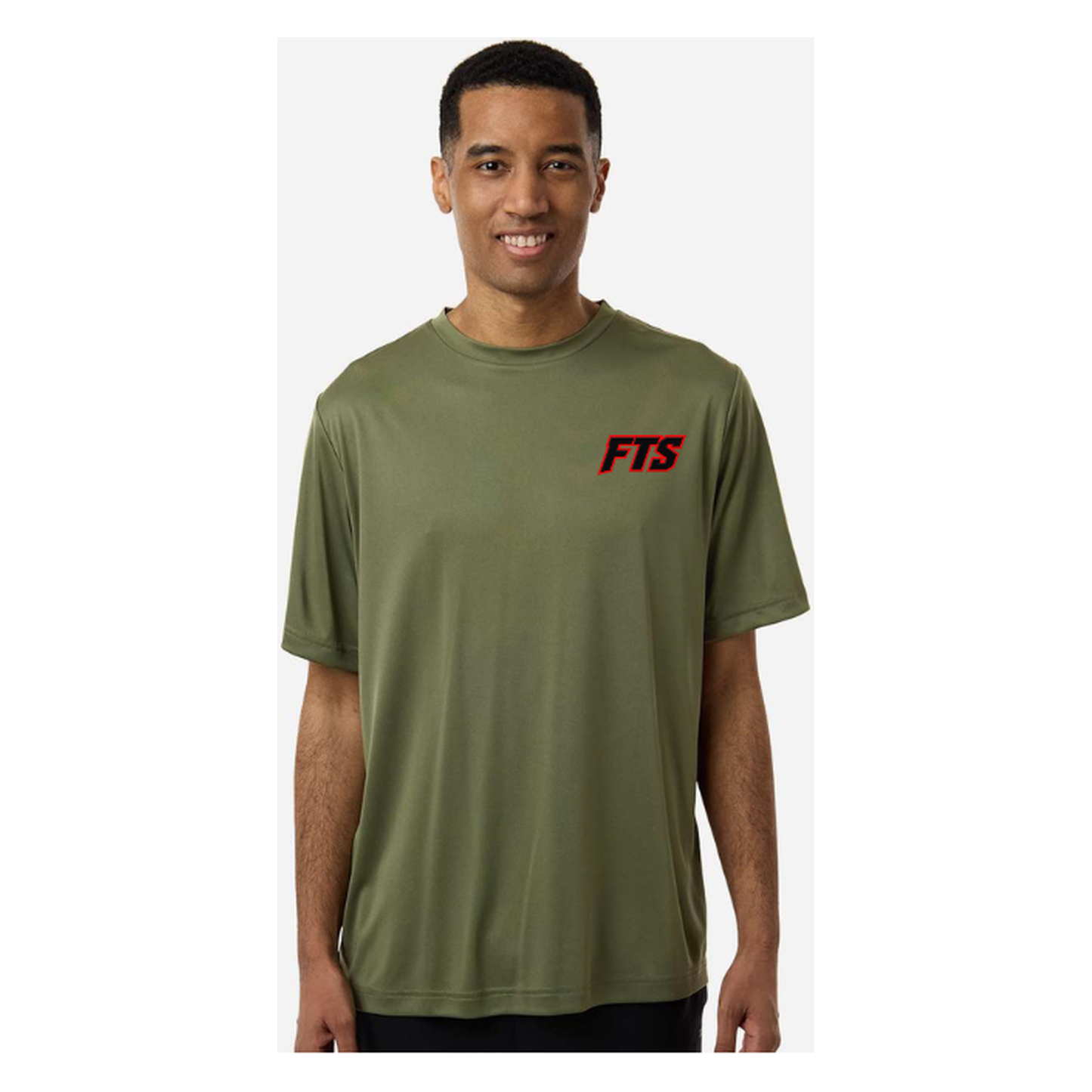 FTS Net Red – Men's Short Sleeve - Military Green - Front
