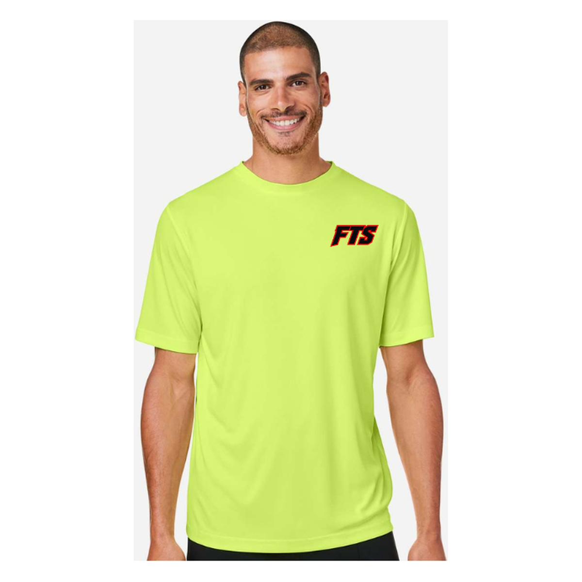 FTS Net Red – Men's Short Sleeve - Safety Yellow - Front